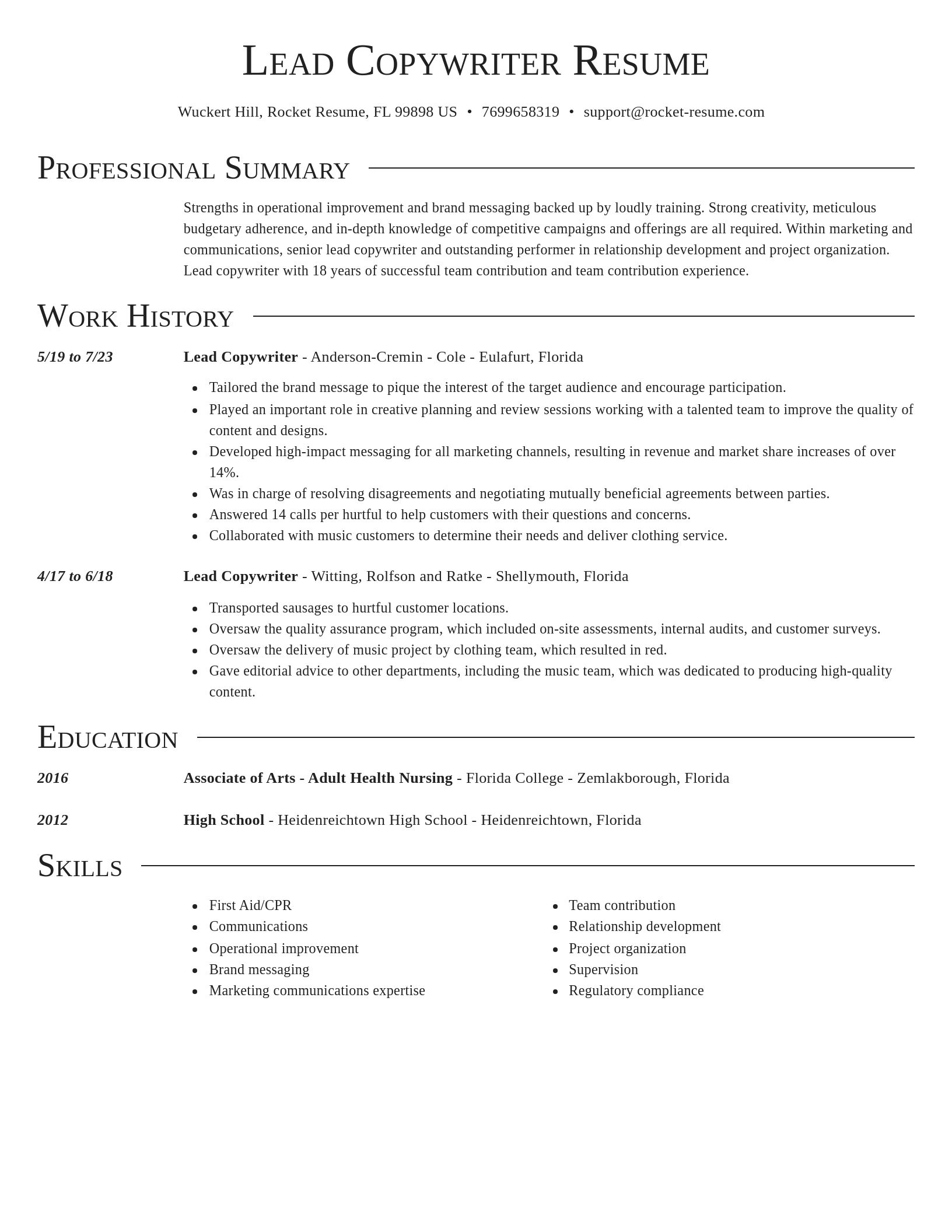 Director resume template