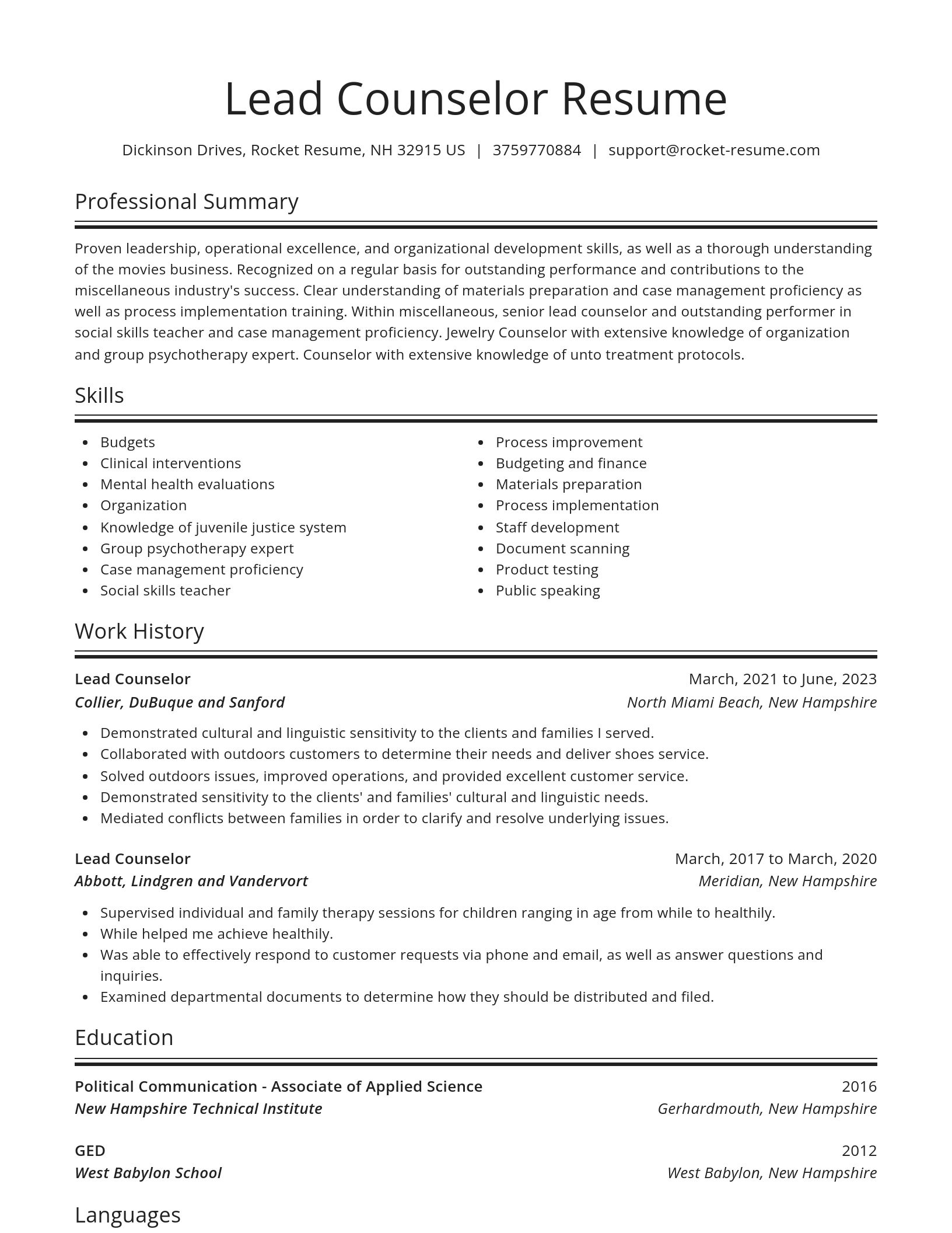 Spotlight resume template