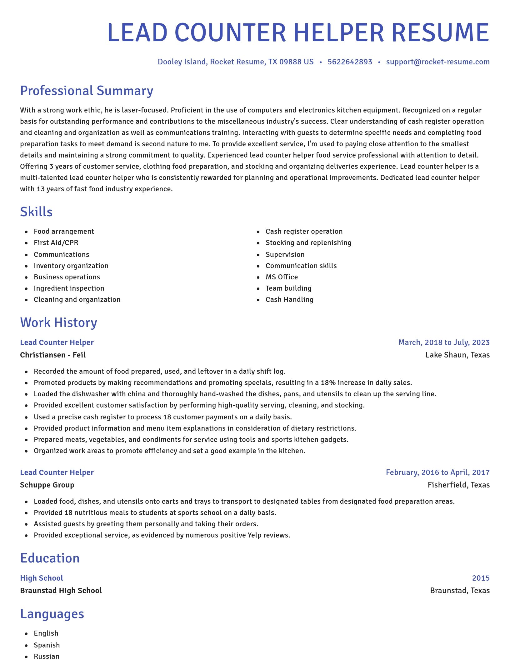 Novel resume template