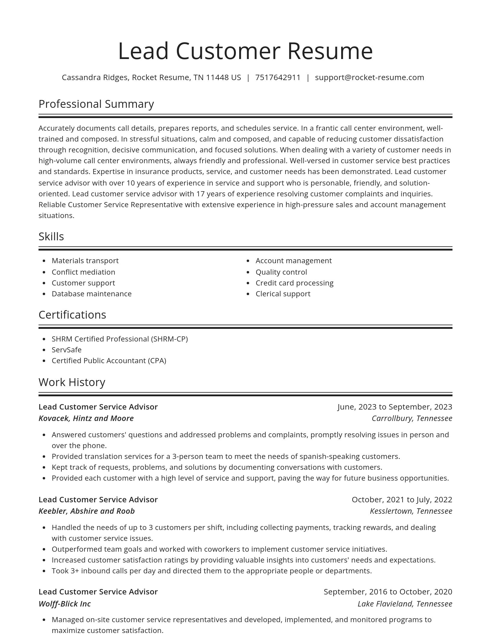 Spotlight resume template