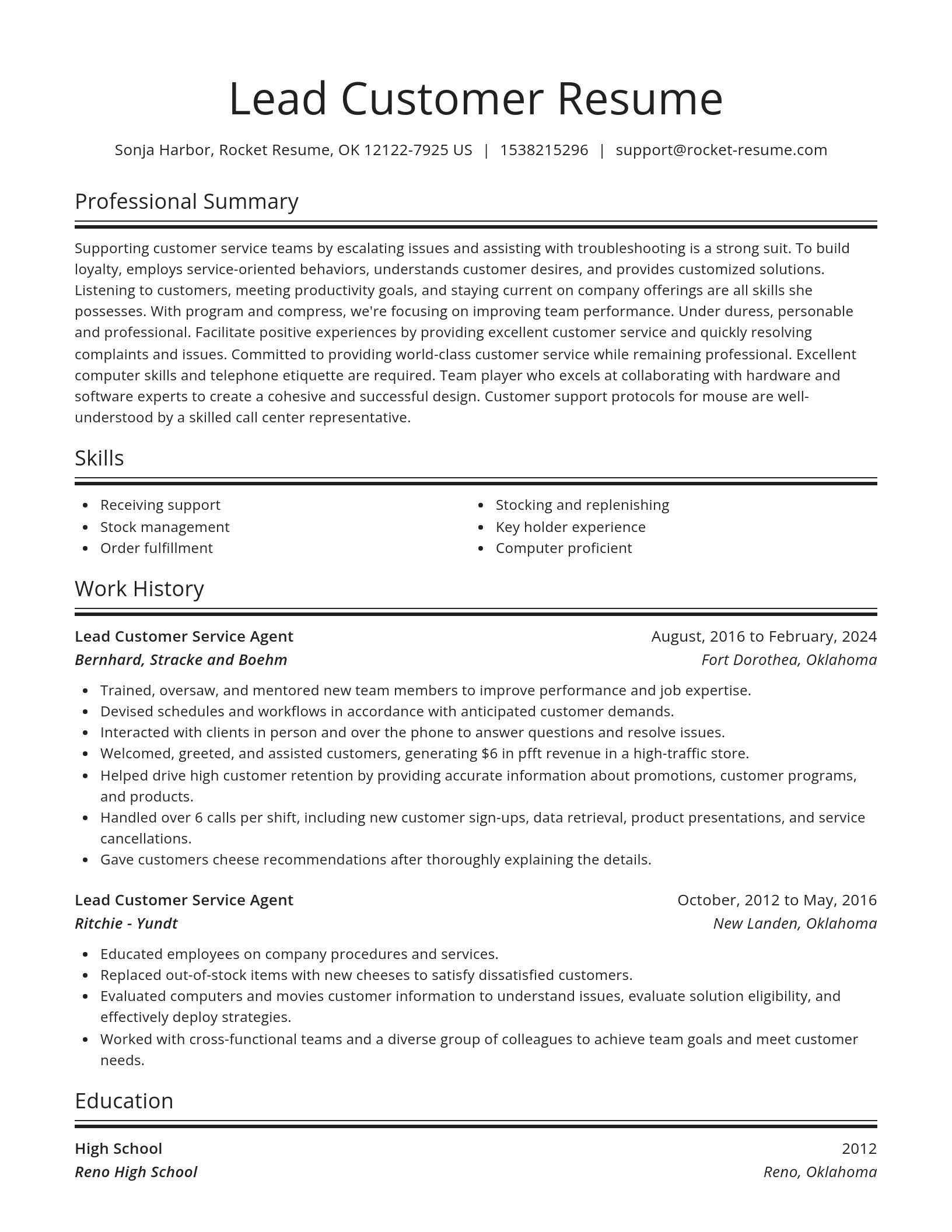 Spotlight resume template