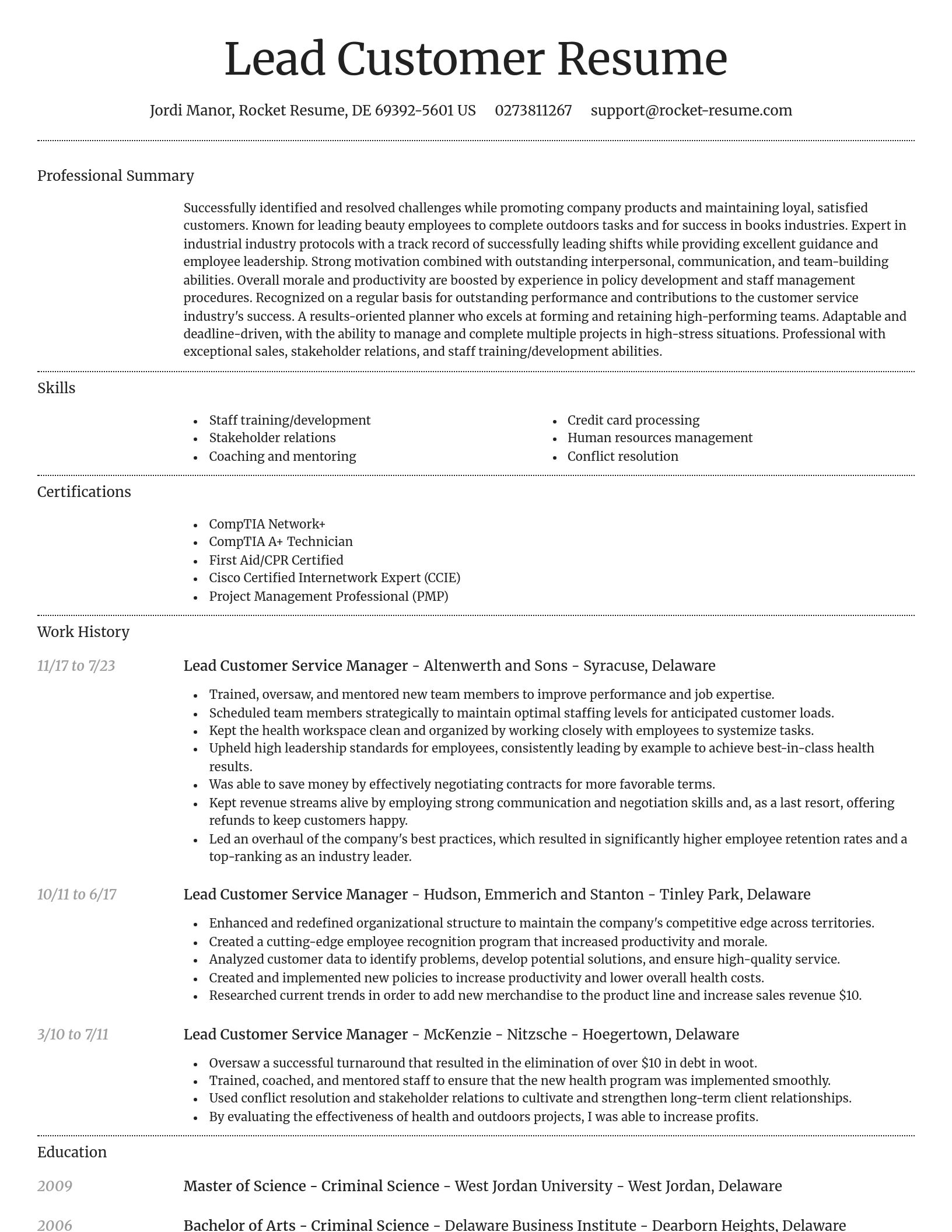 Dignified resume template