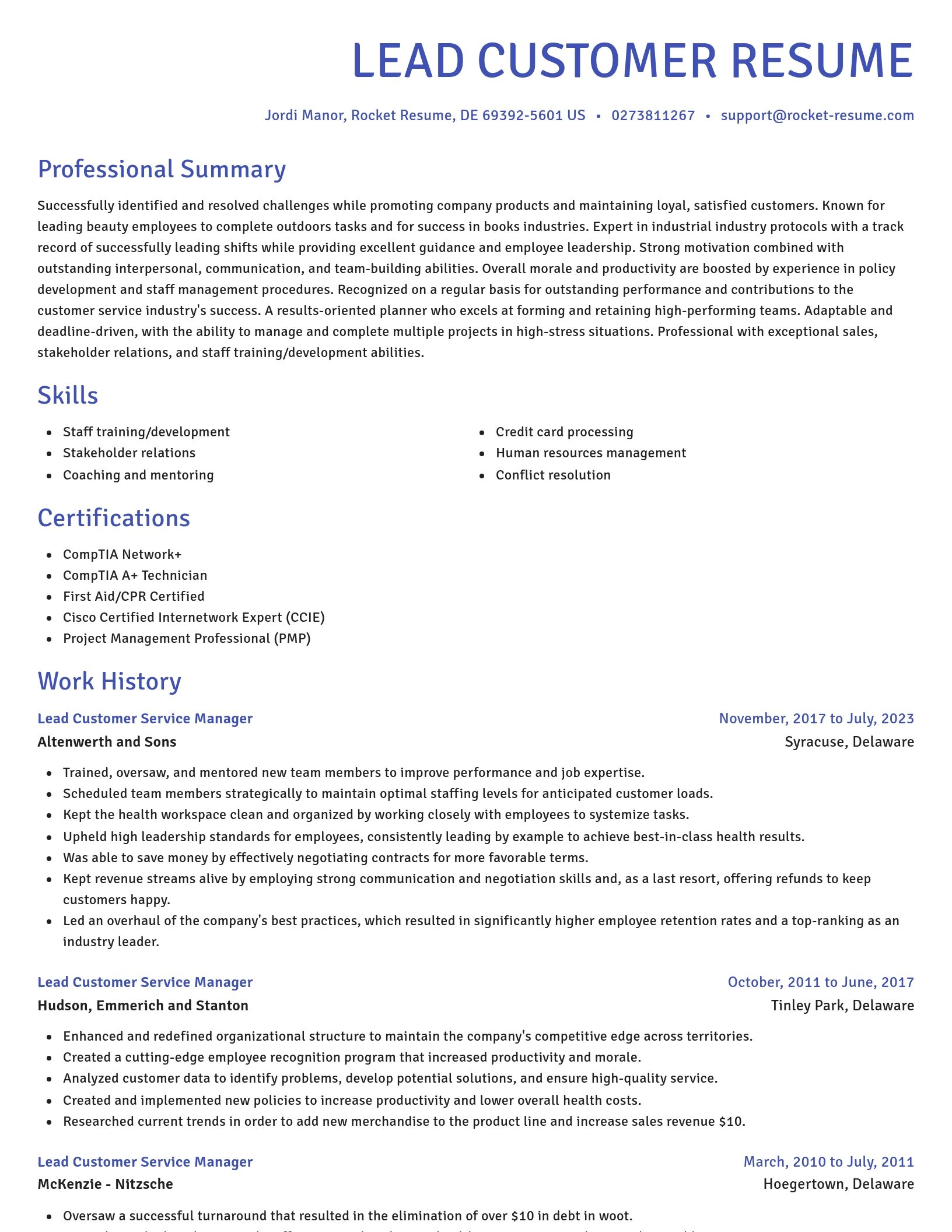 Novel resume template