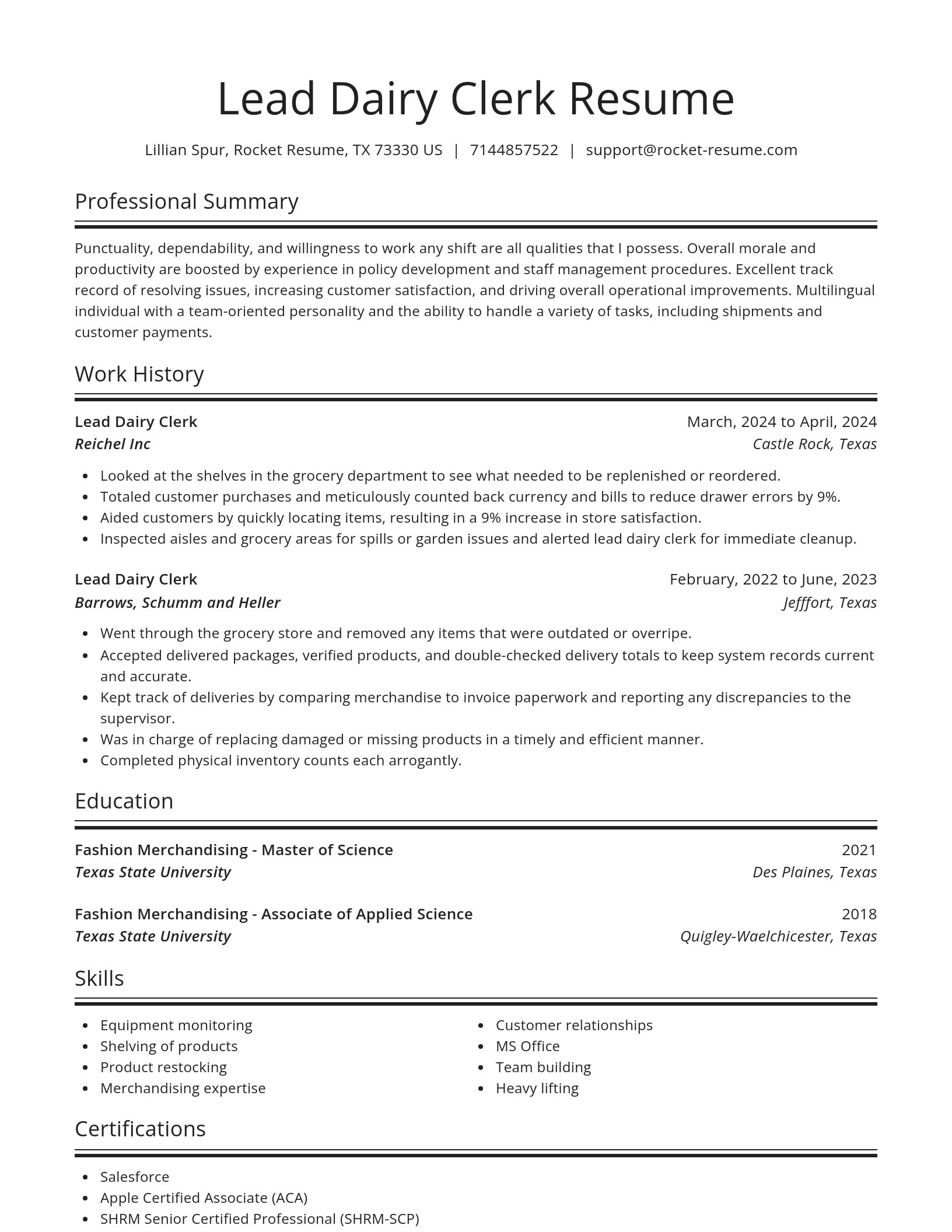 Spotlight resume template