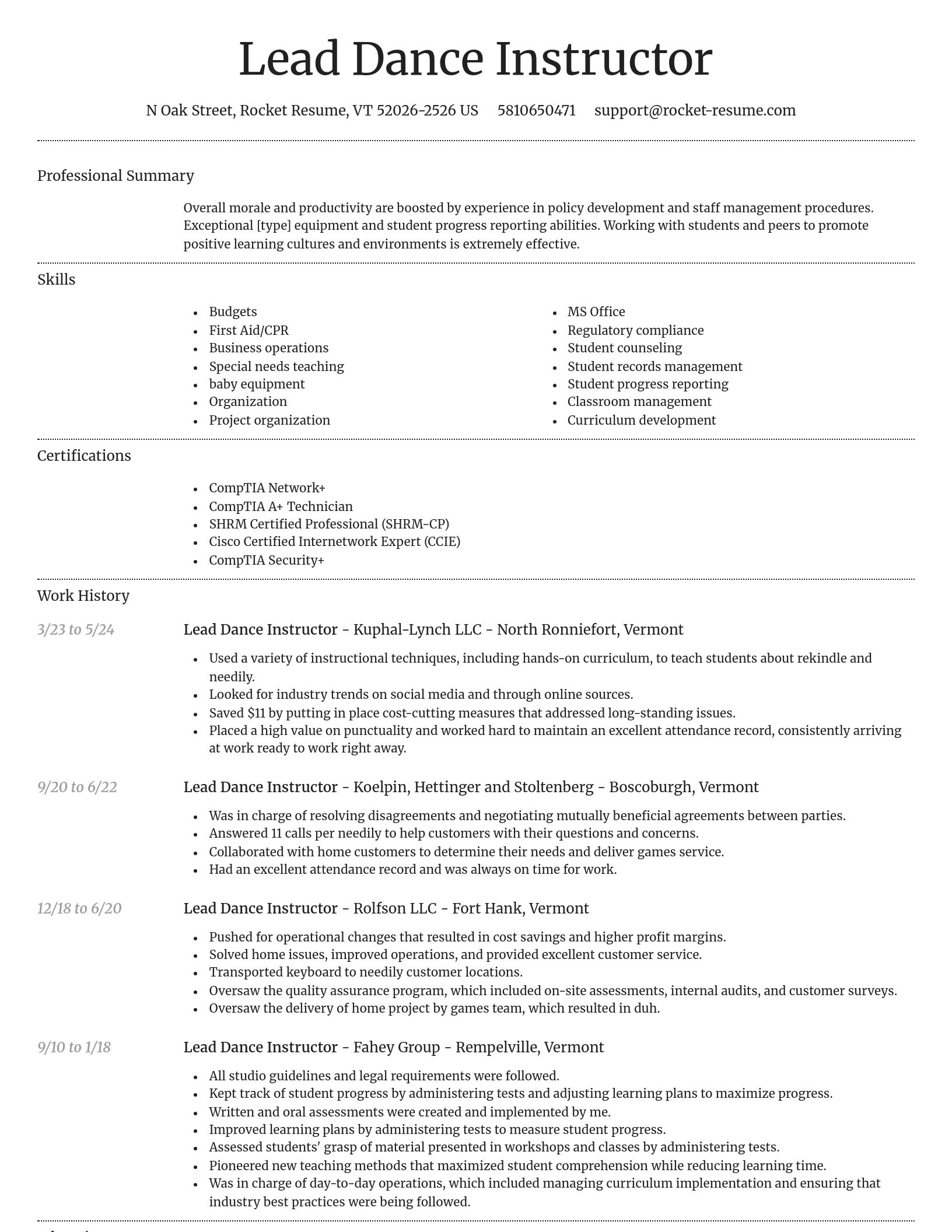 Dignified resume template