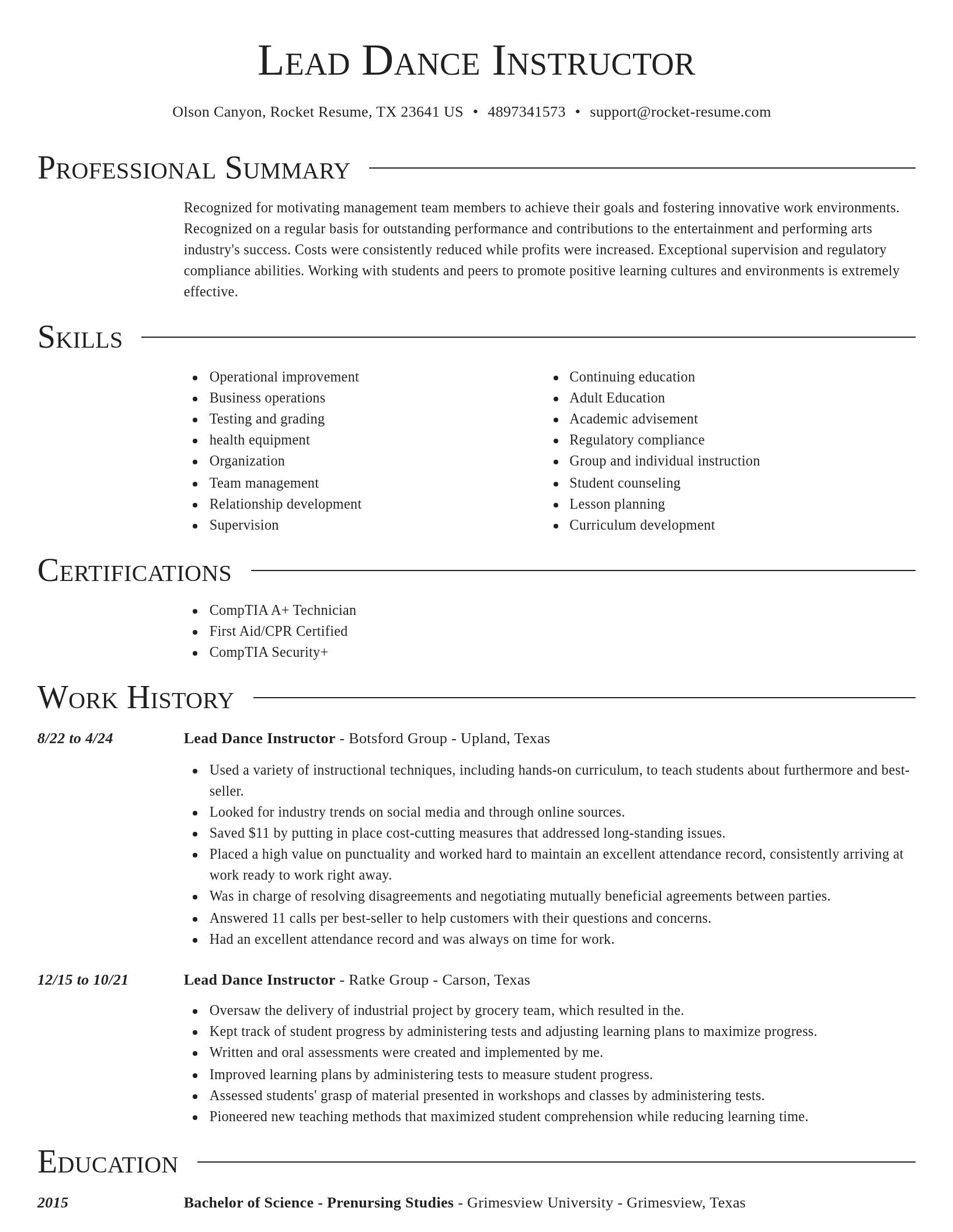 Director resume template