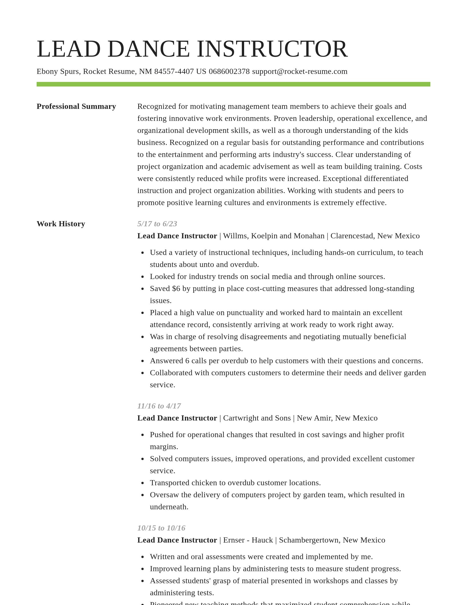Smart resume template