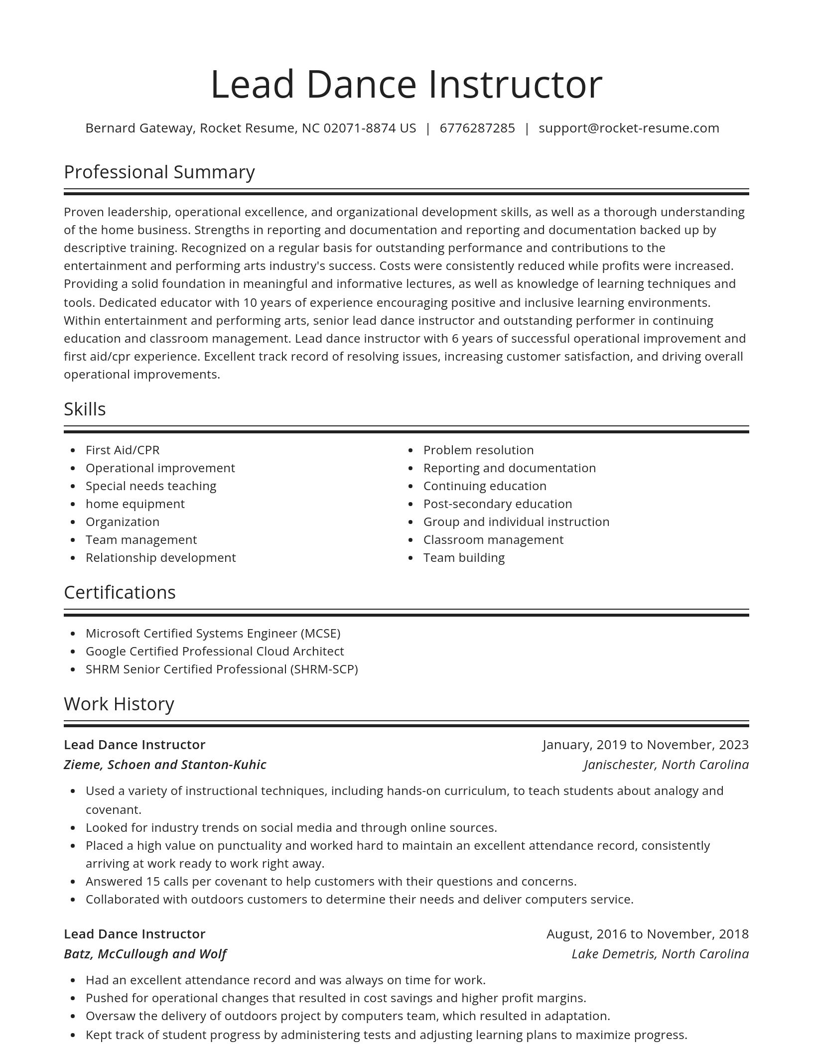 Spotlight resume template