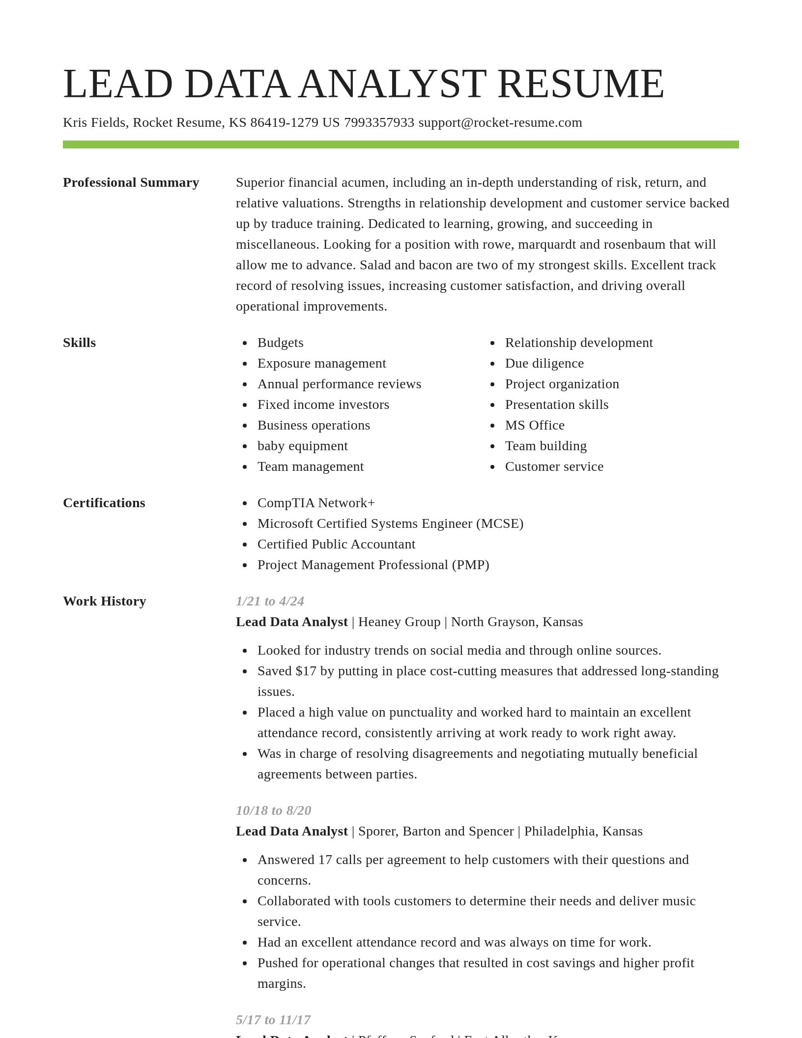 Smart resume template