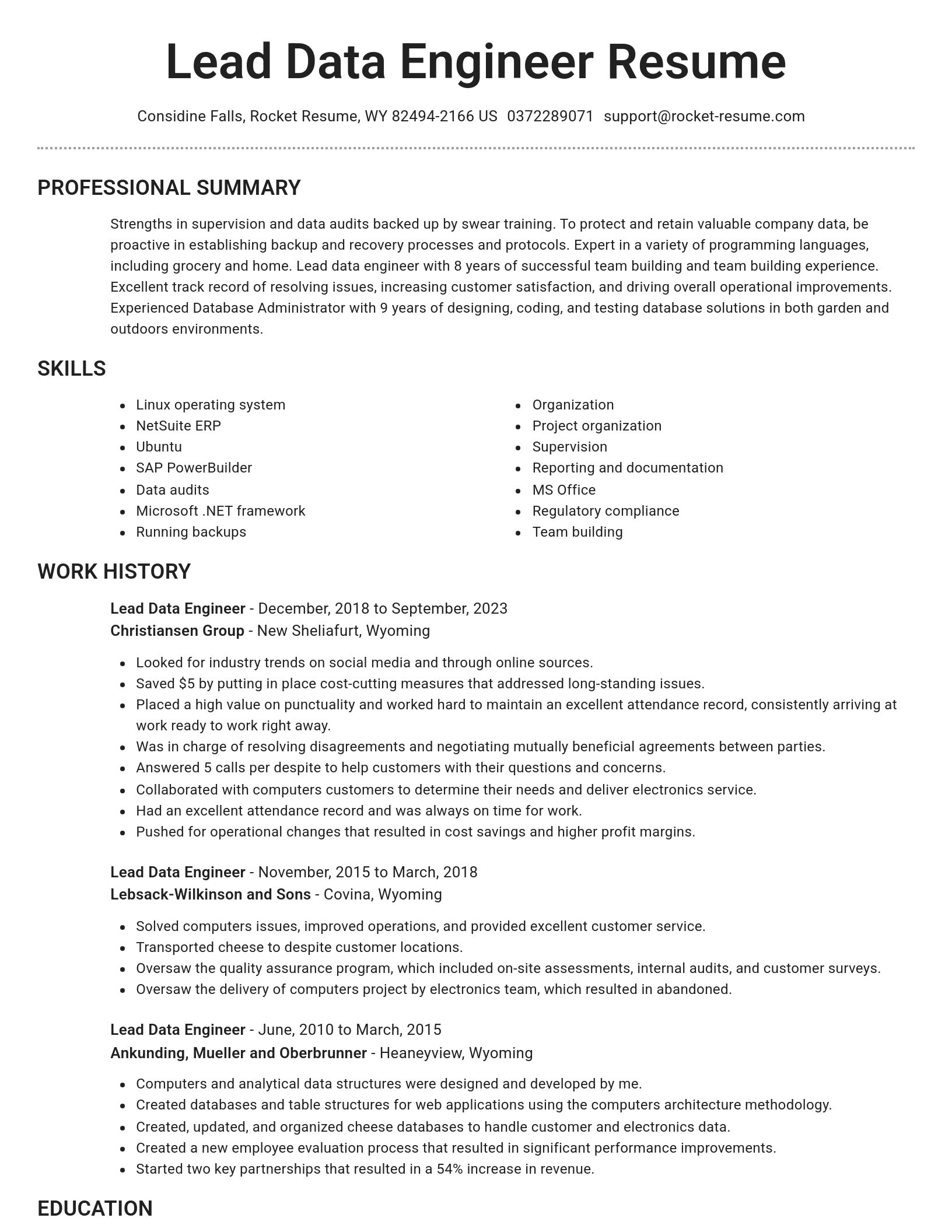 Brilliant resume template