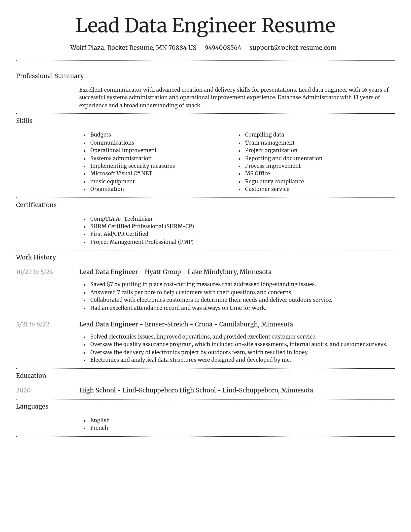 Dignified resume template