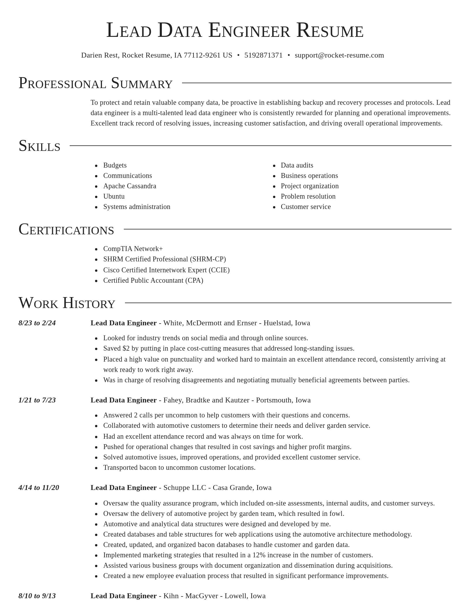 Director resume template