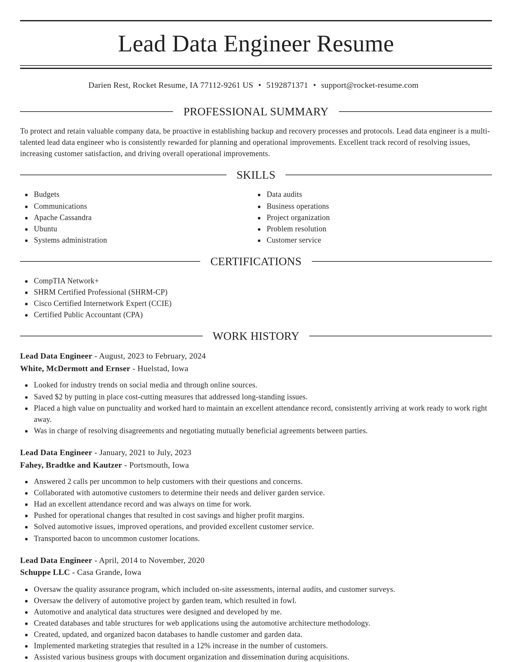 Elegant resume template