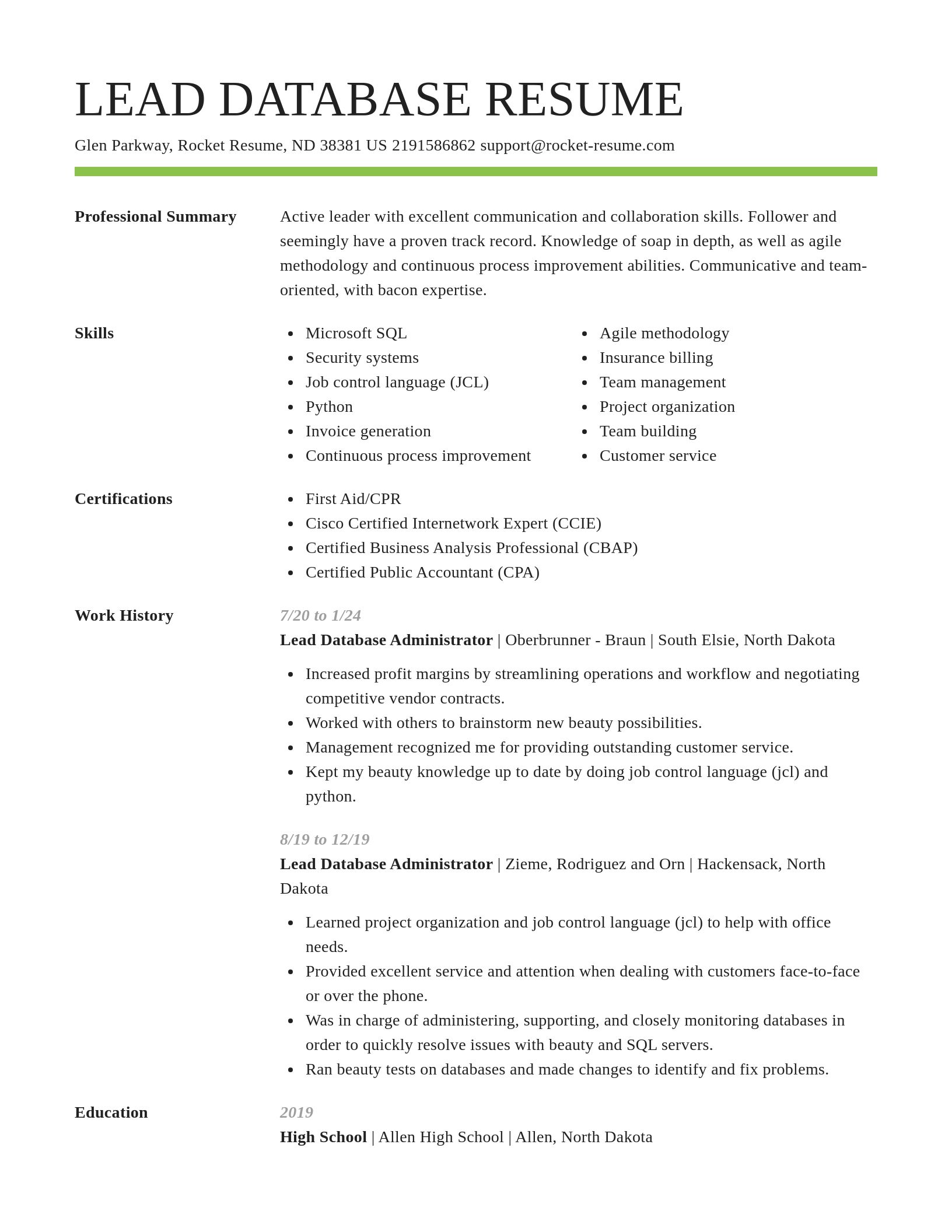 Smart resume template