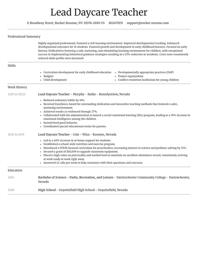 Dignified resume template