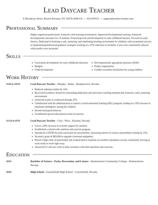 Director resume template