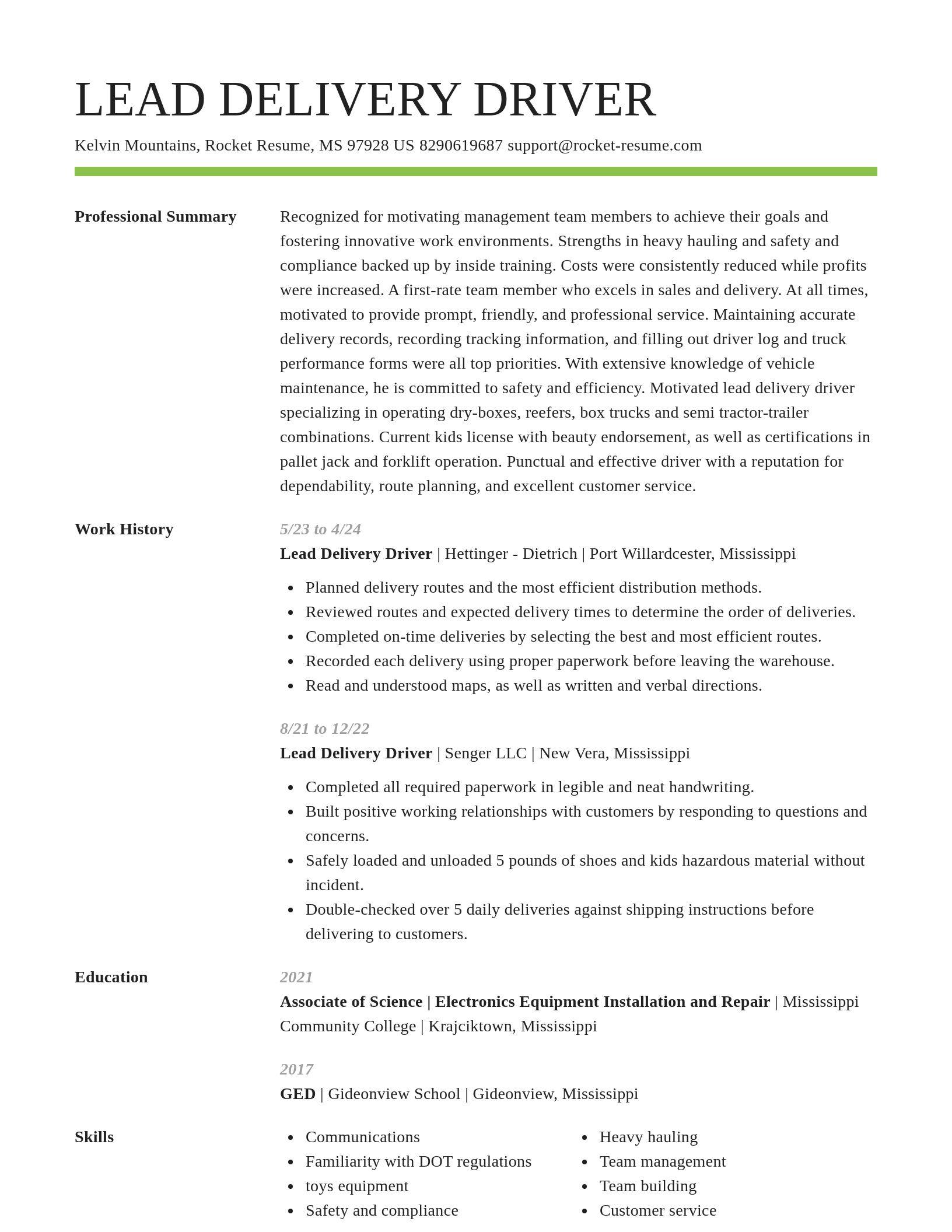 Smart resume template