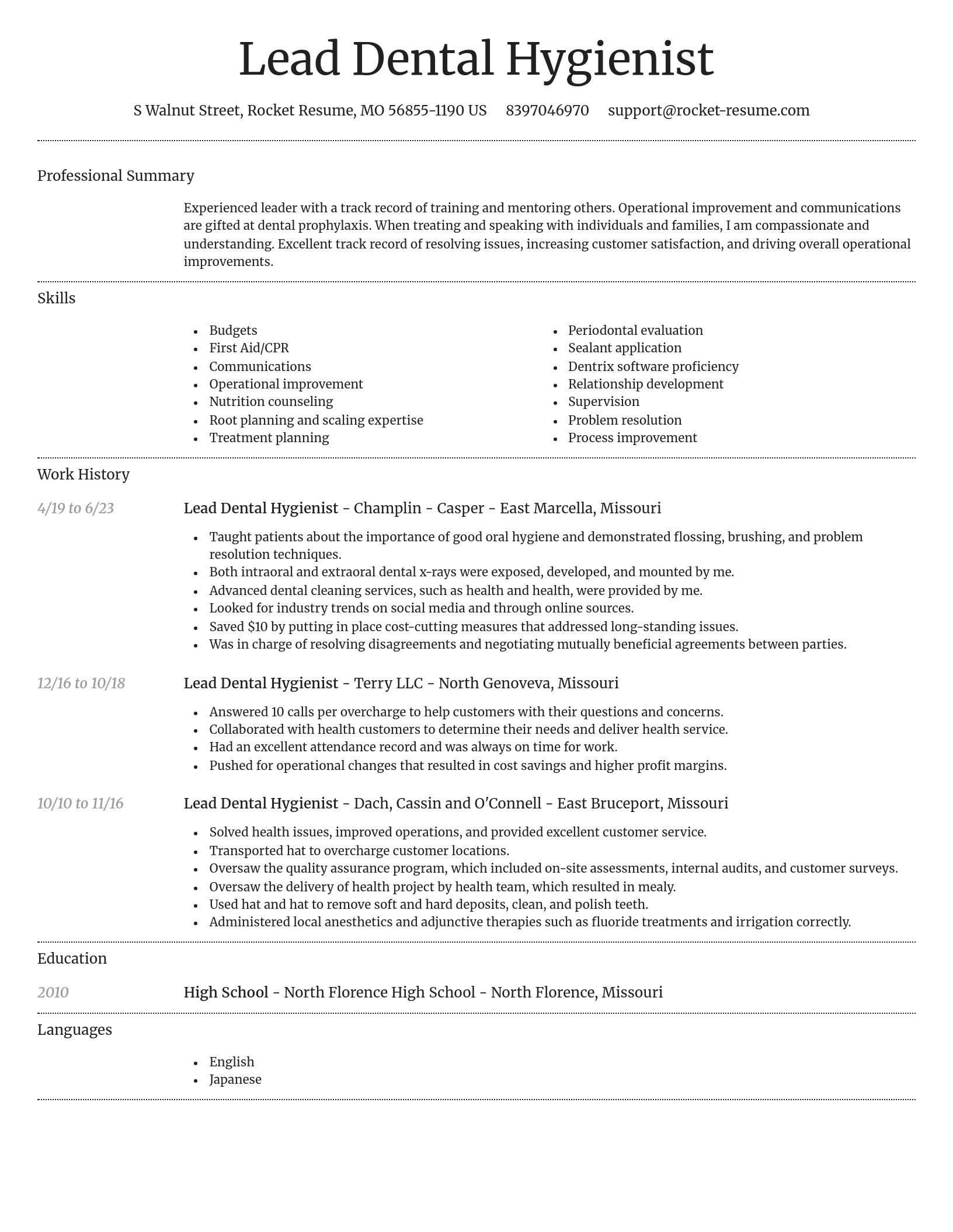 Dignified resume template