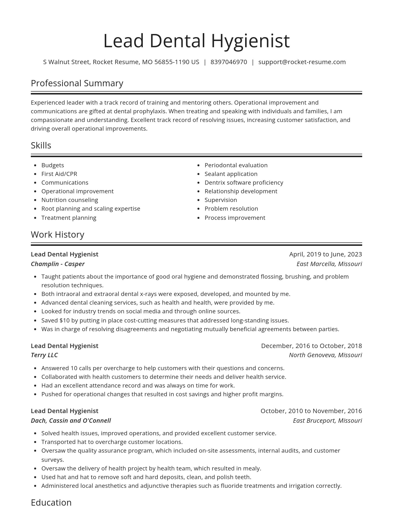 Spotlight resume template