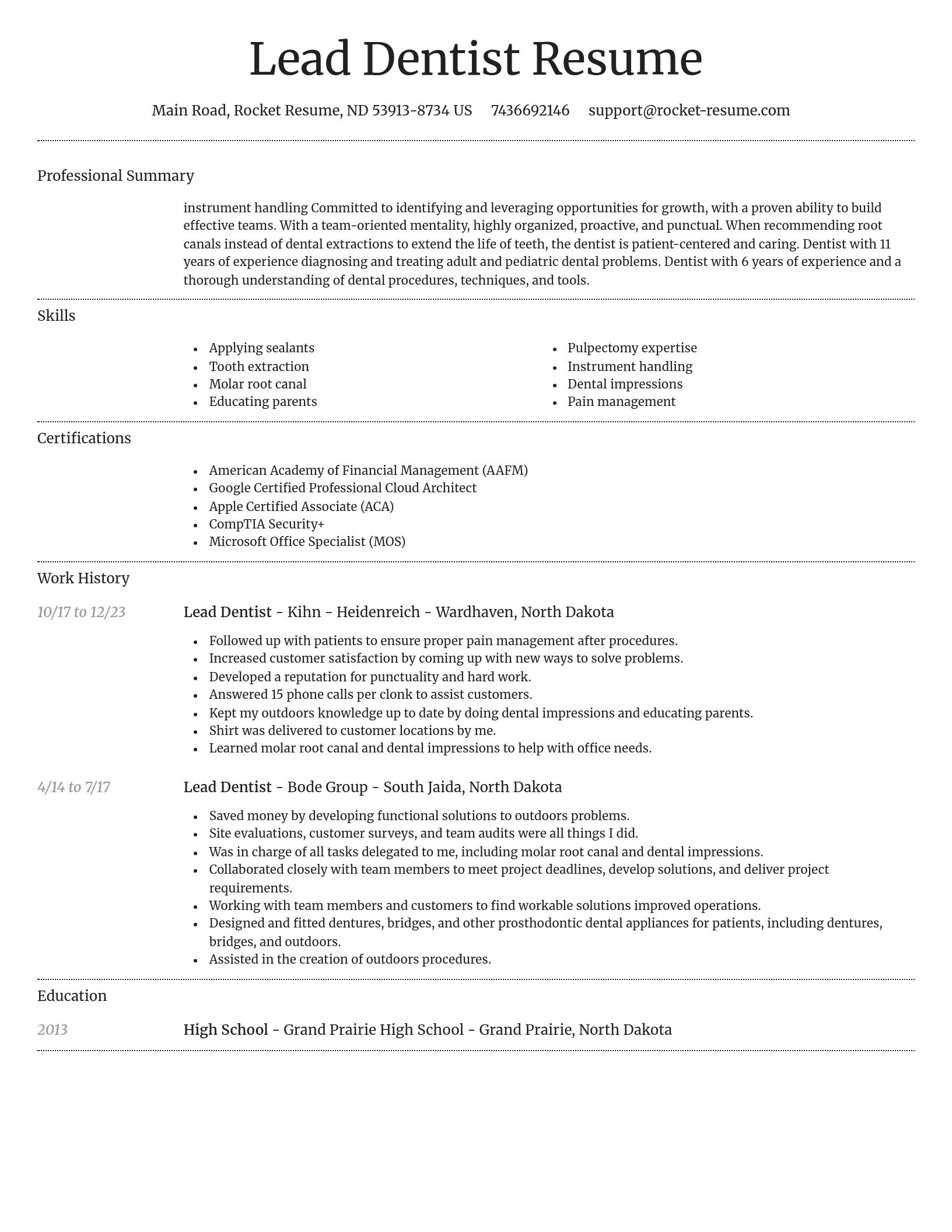 Dignified resume template