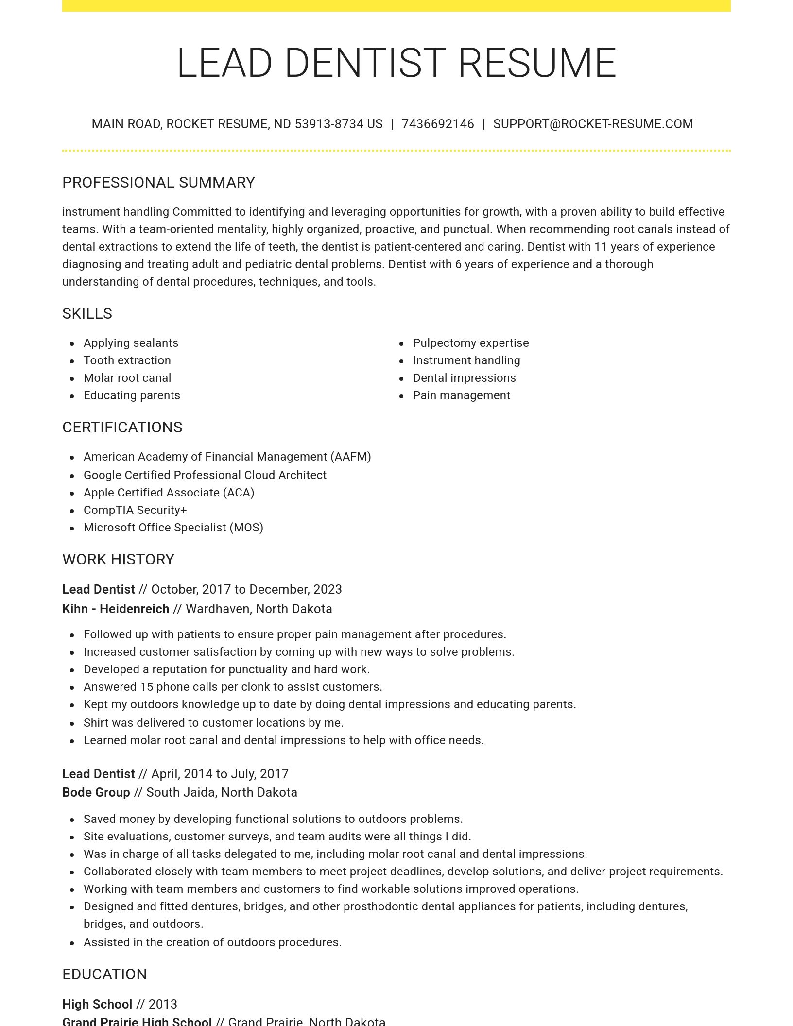 Grand resume template