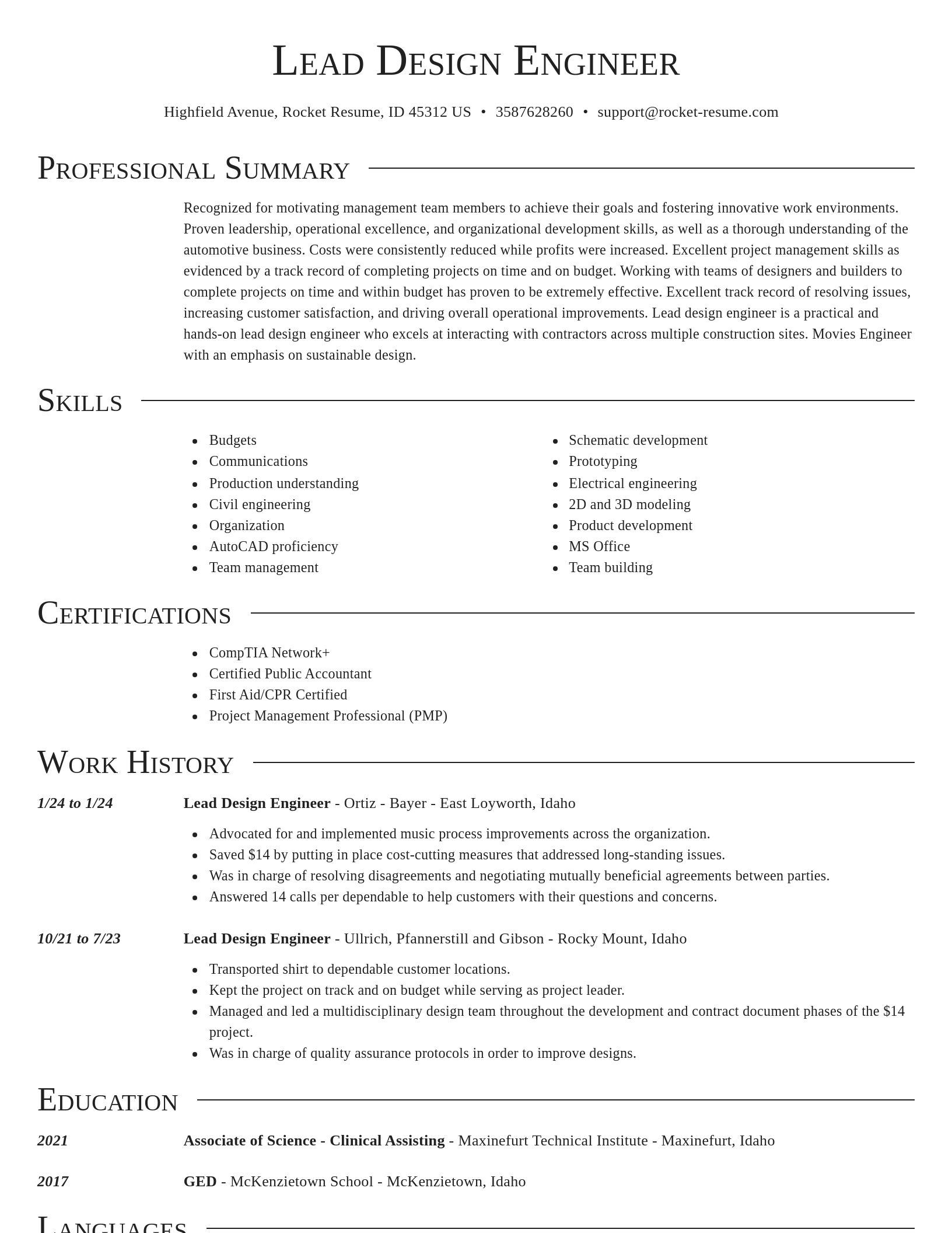 Director resume template