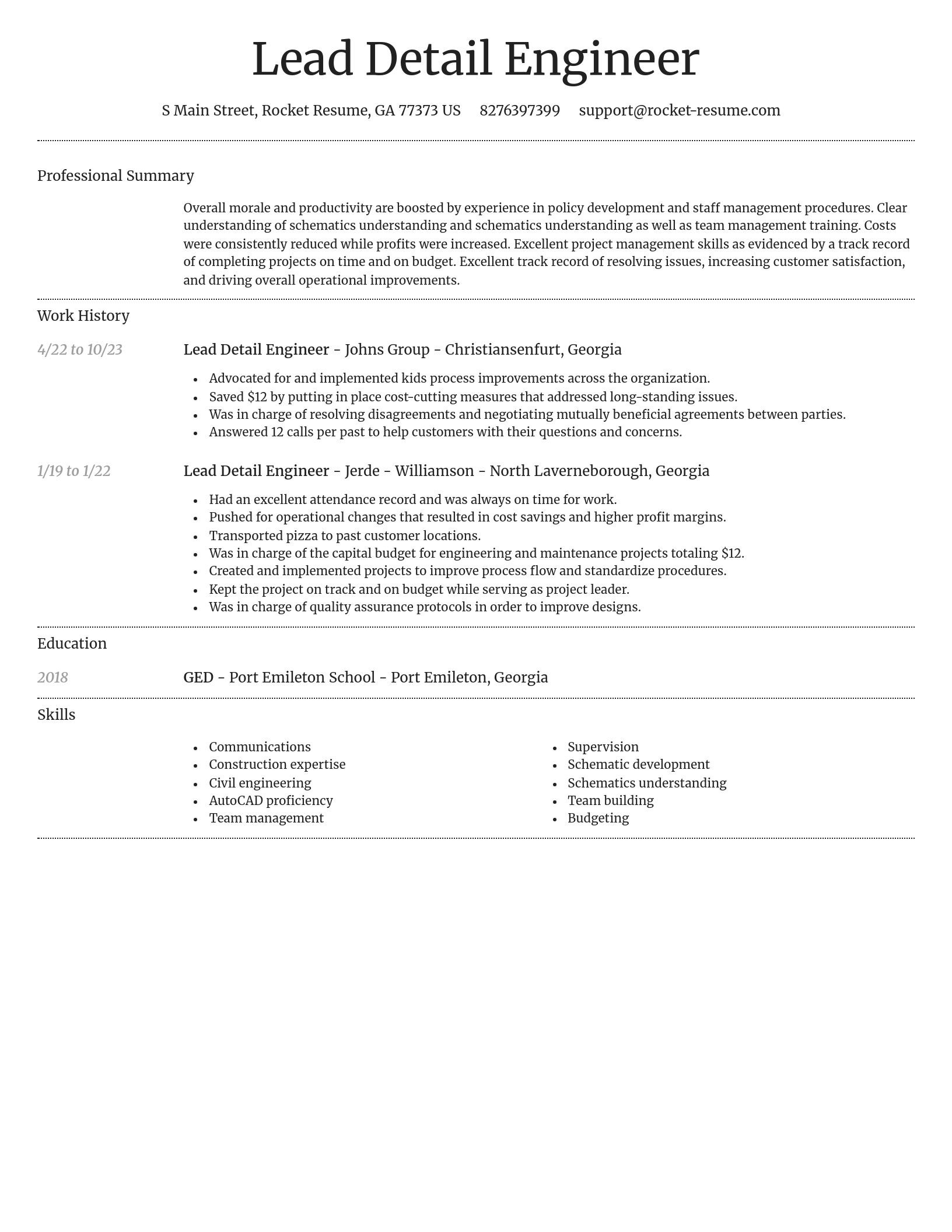 Dignified resume template