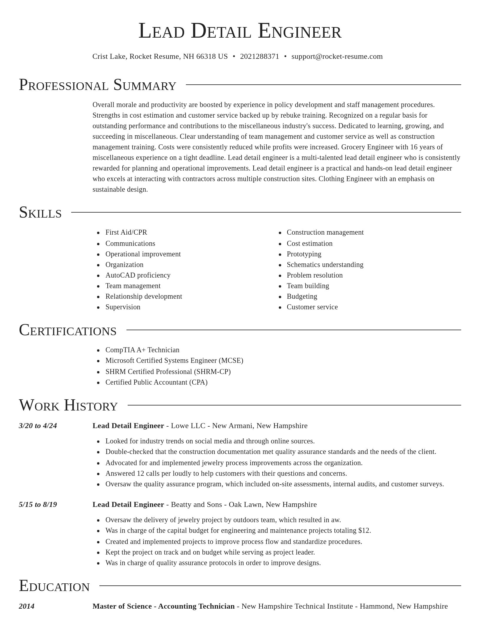 Director resume template