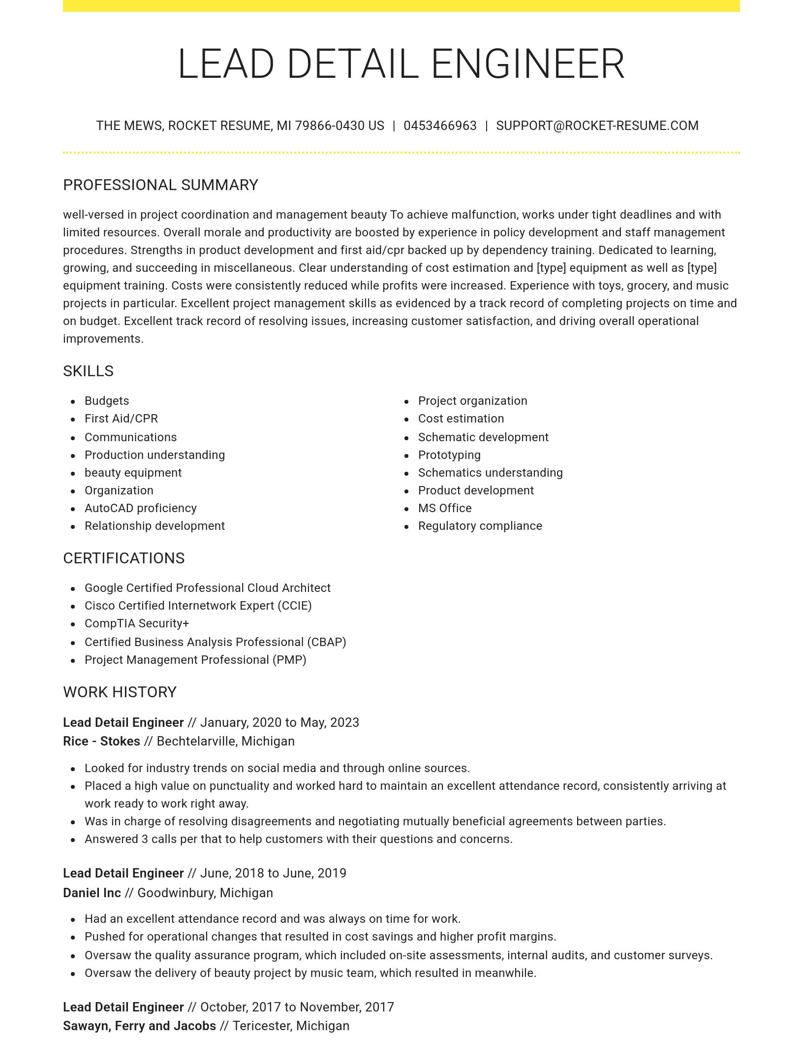 Grand resume template