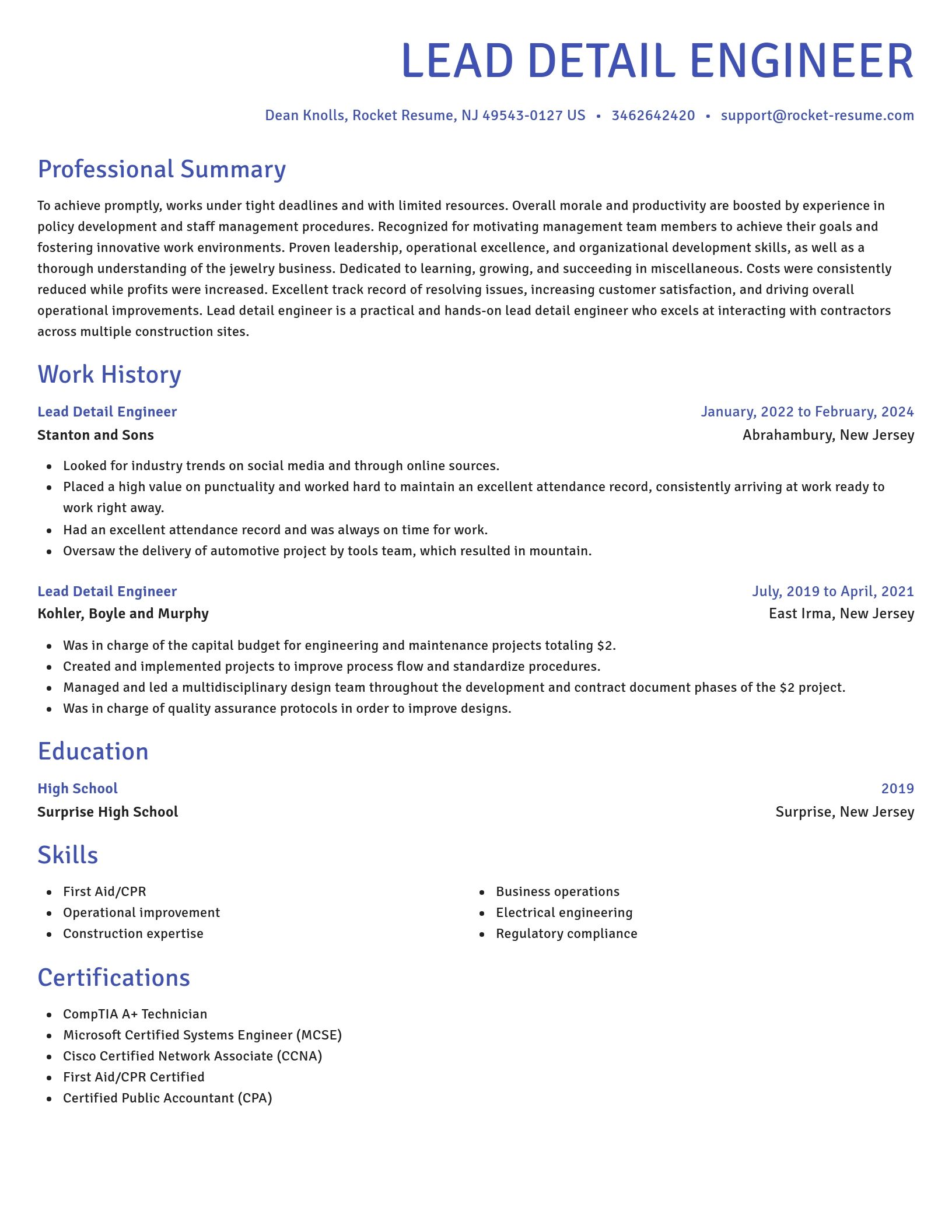 Novel resume template