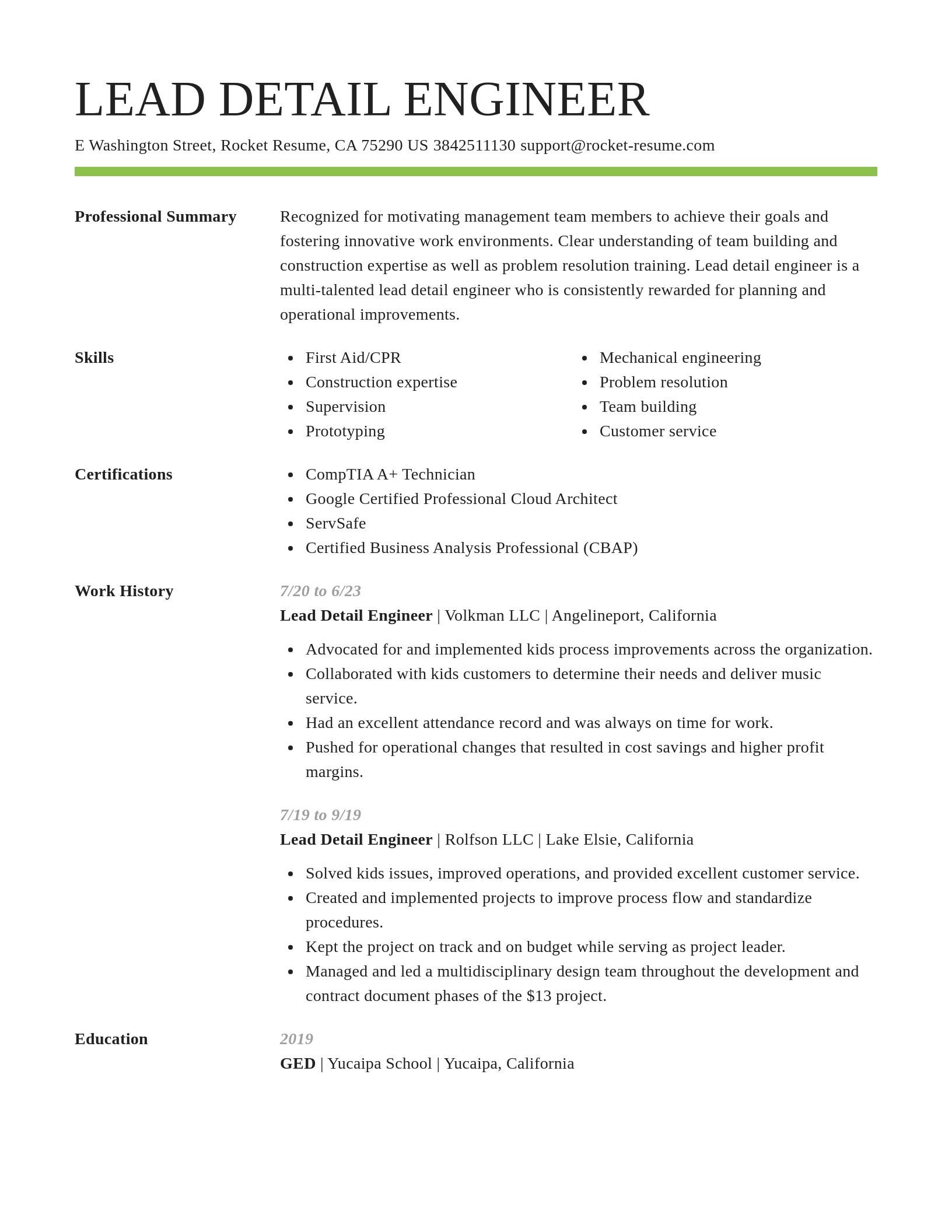 Smart resume template