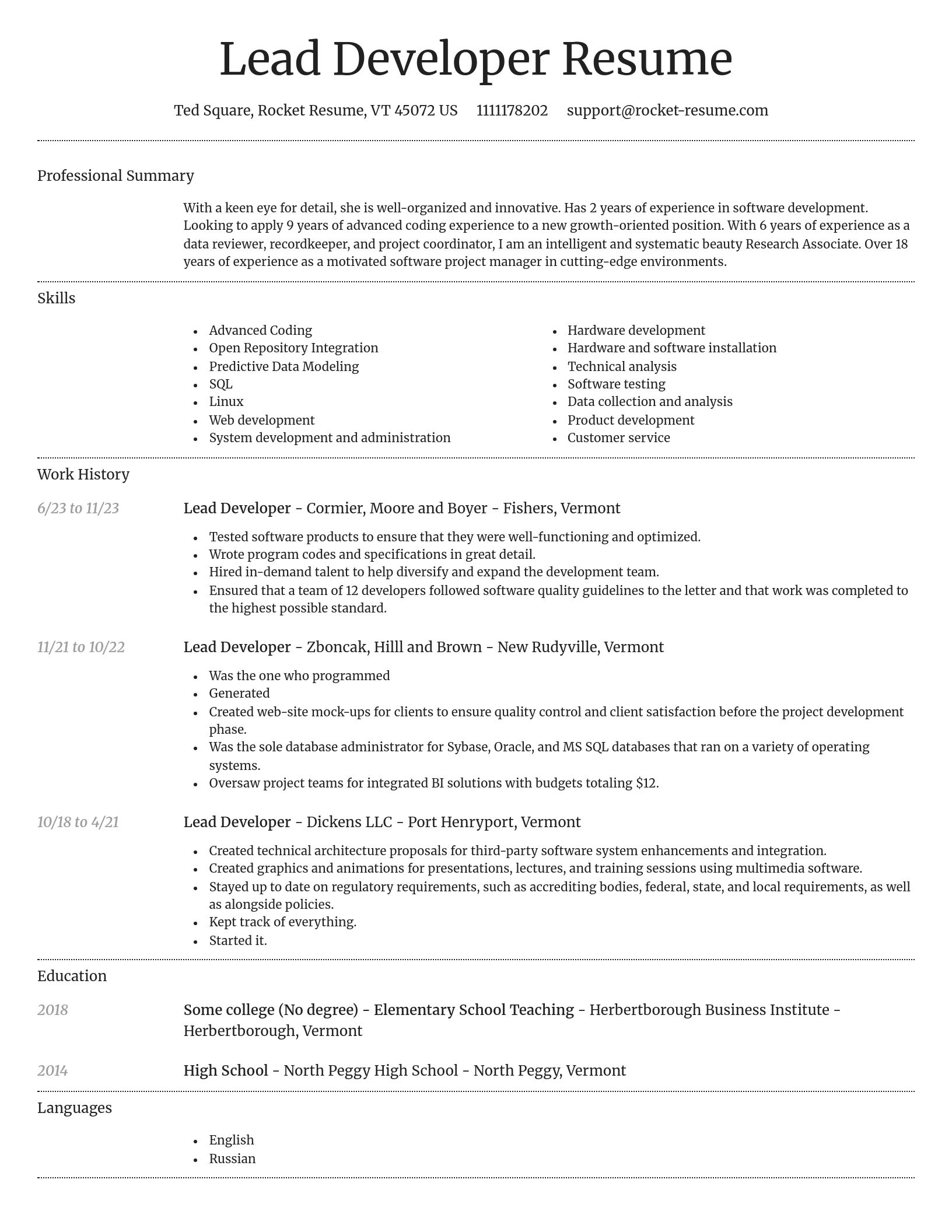 Dignified resume template