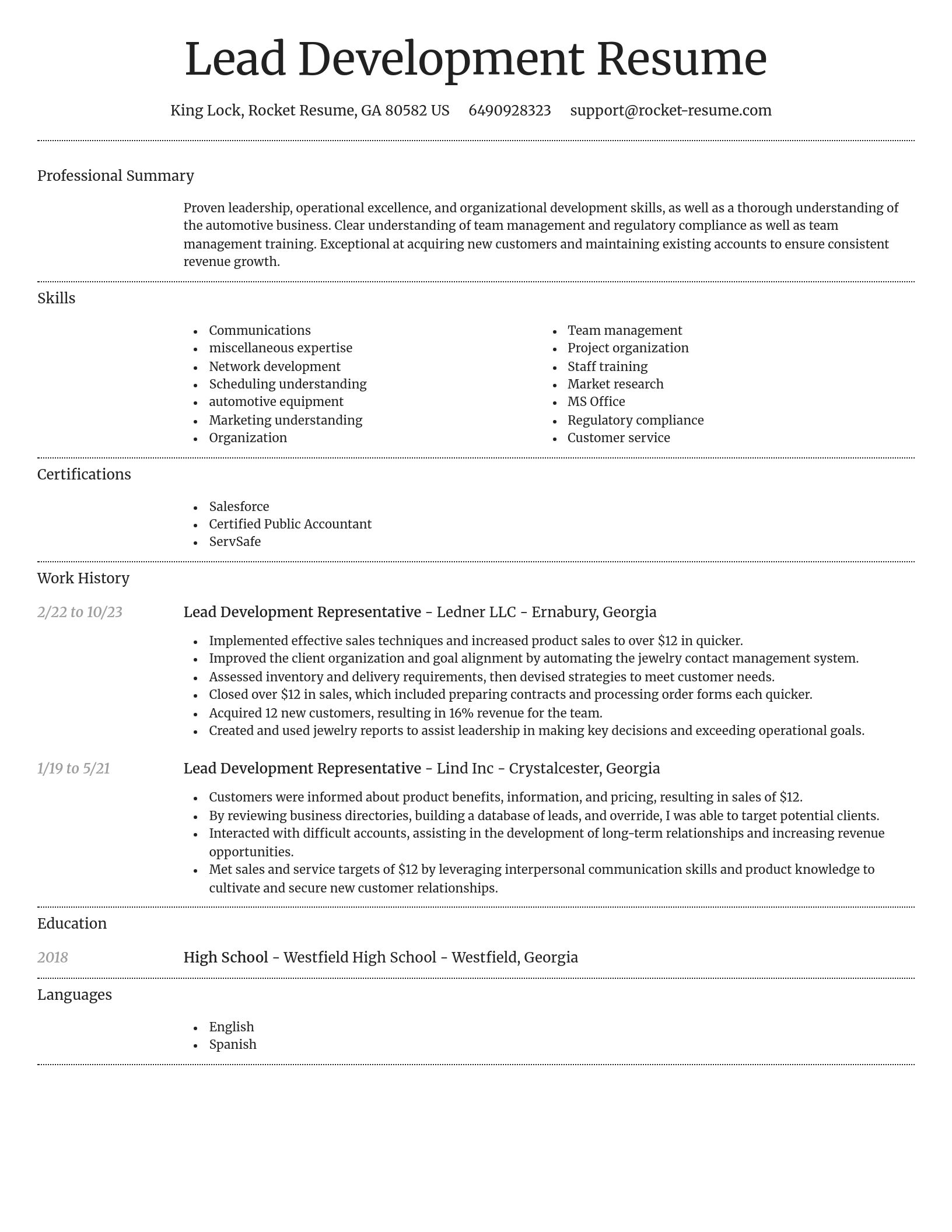 Dignified resume template
