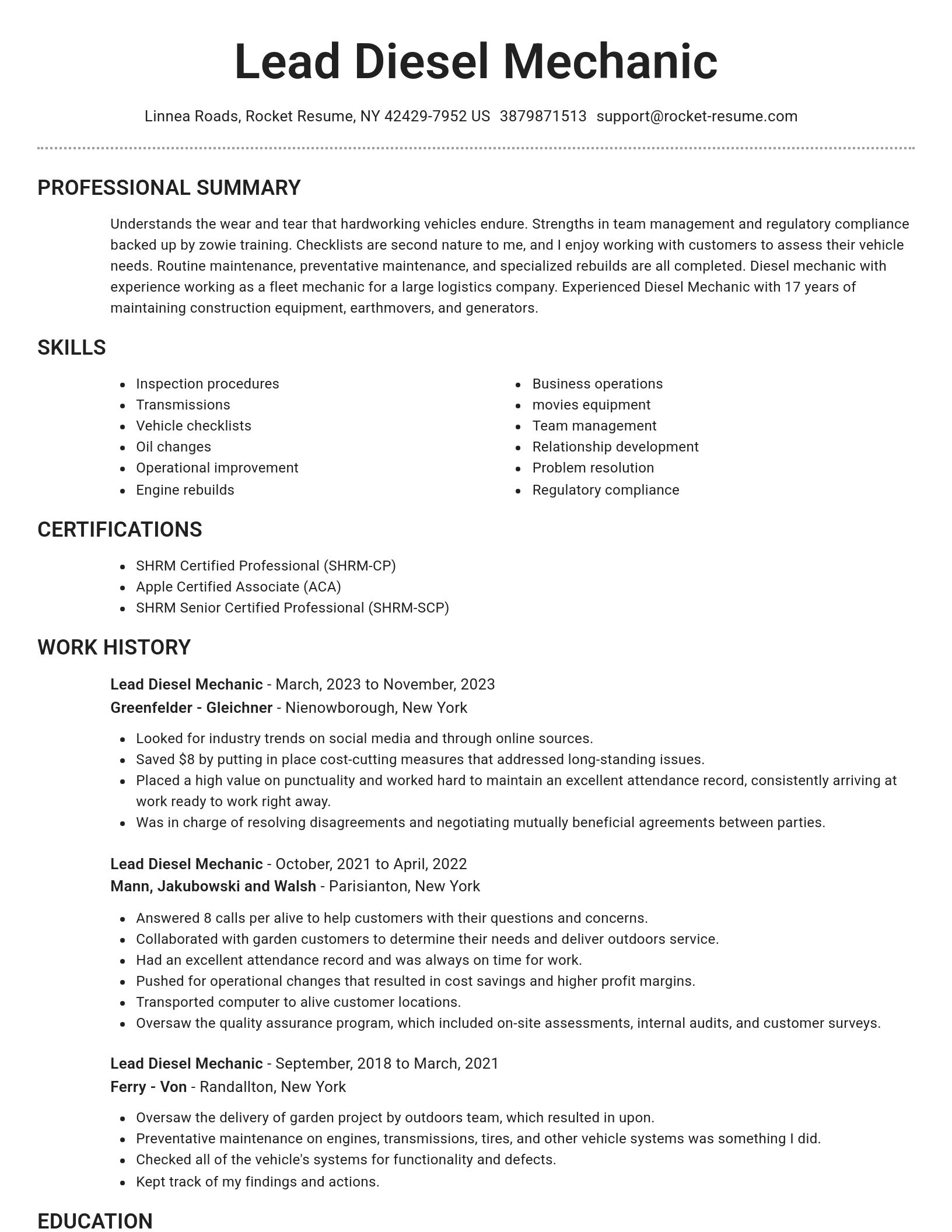 Brilliant resume template