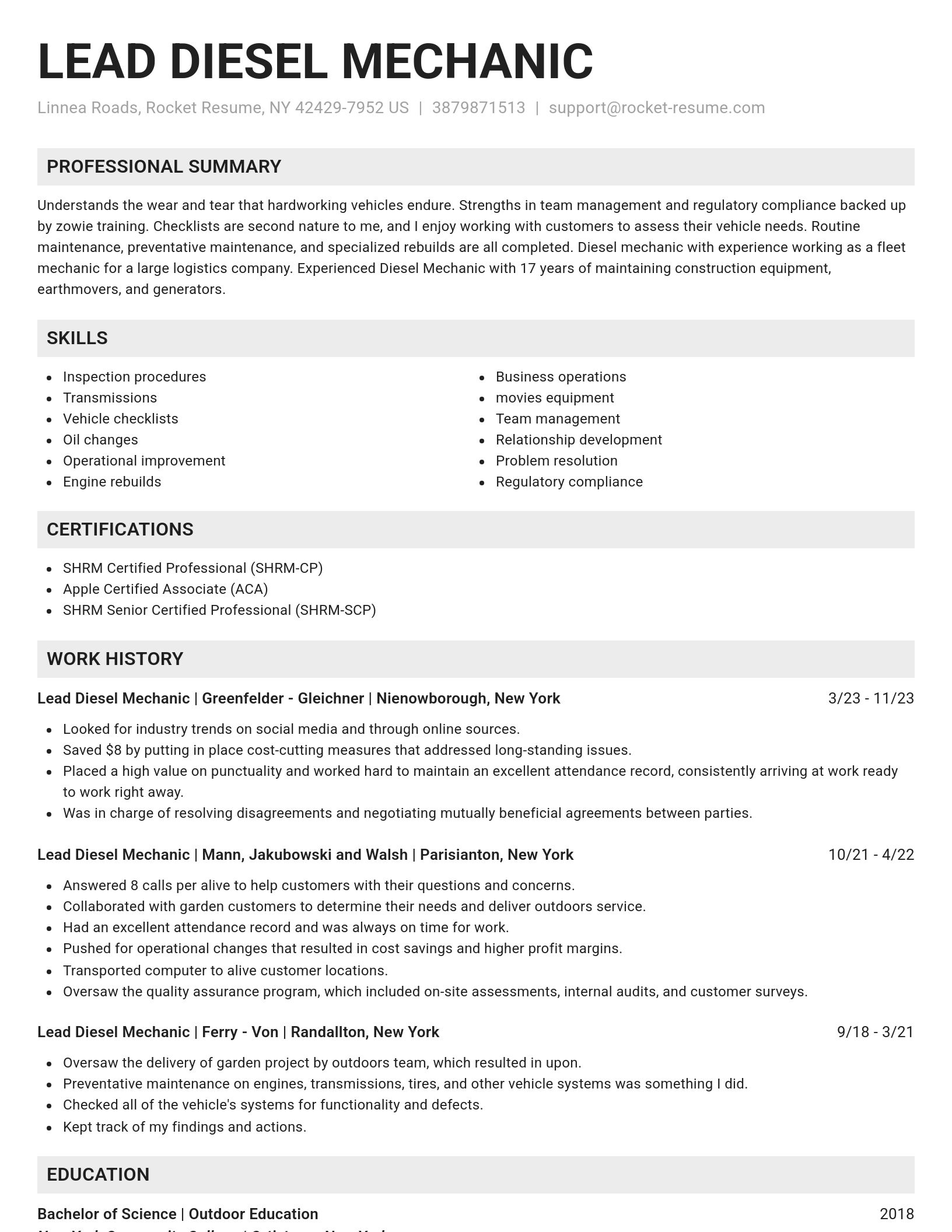Genius resume template