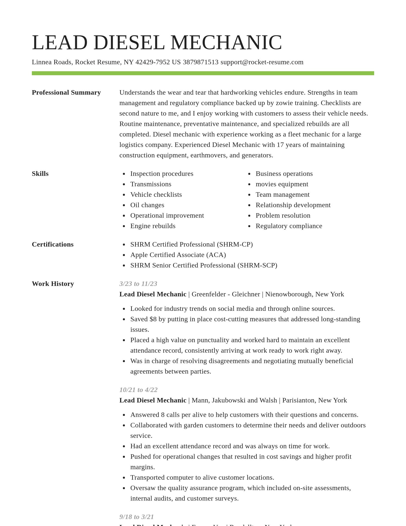 Smart resume template