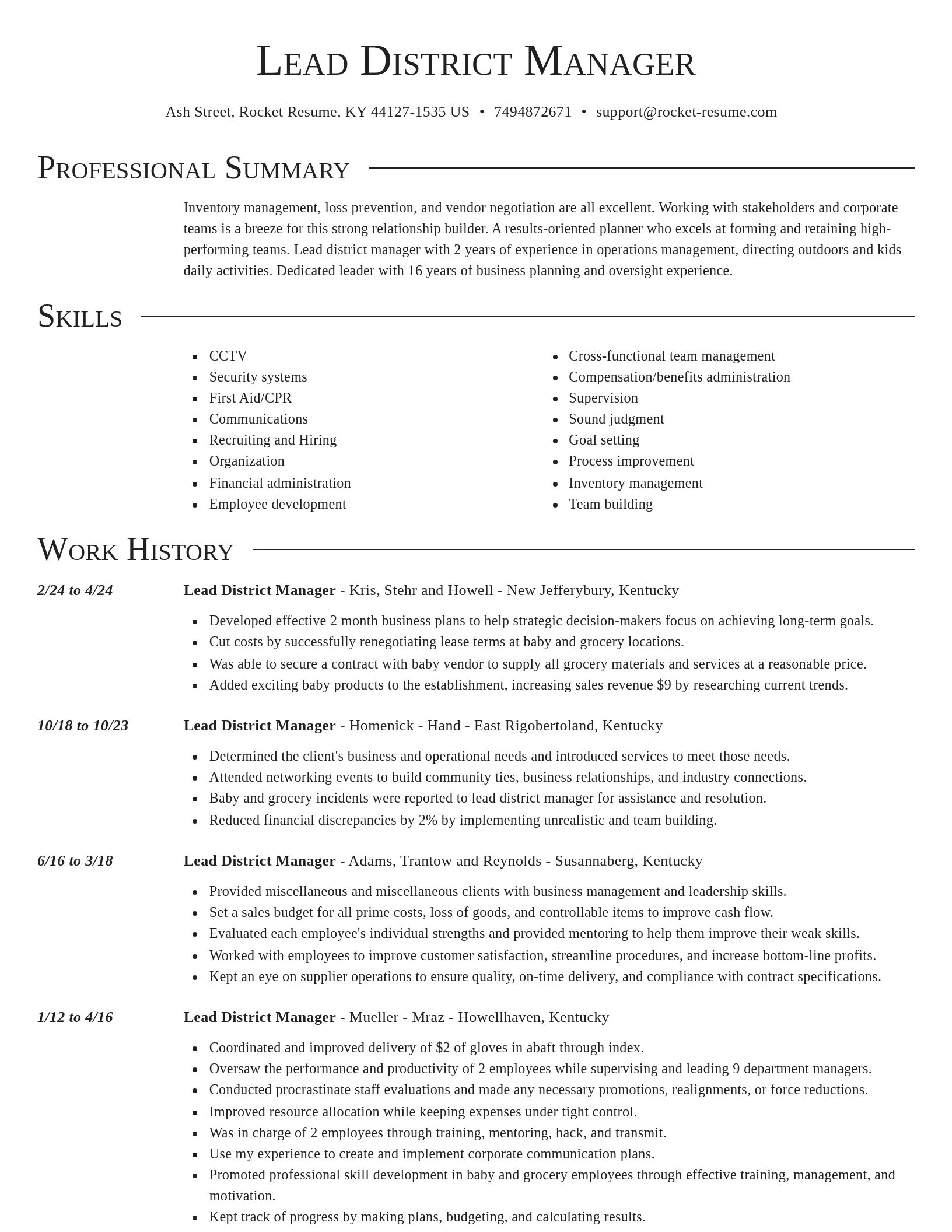 Director resume template