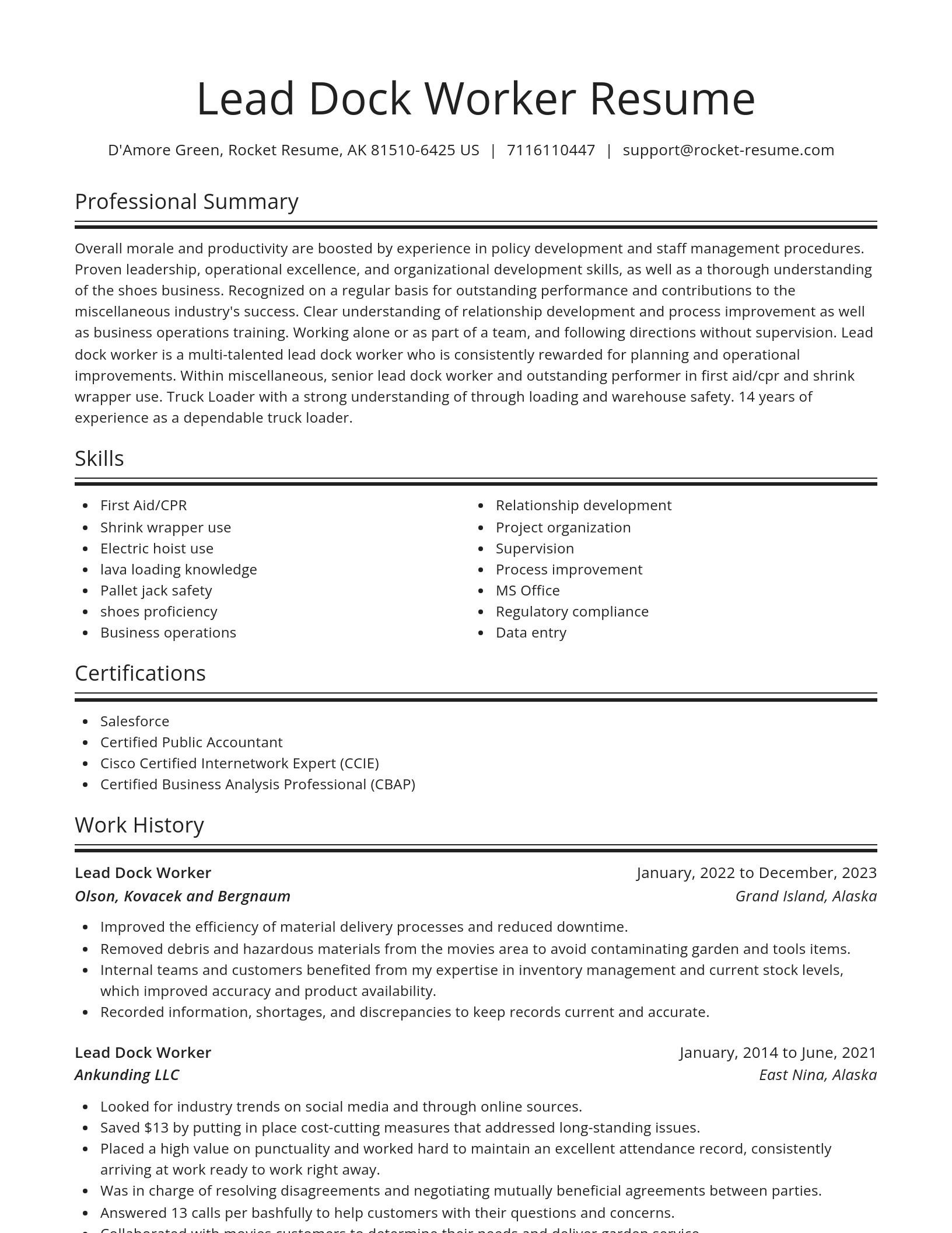 Spotlight resume template