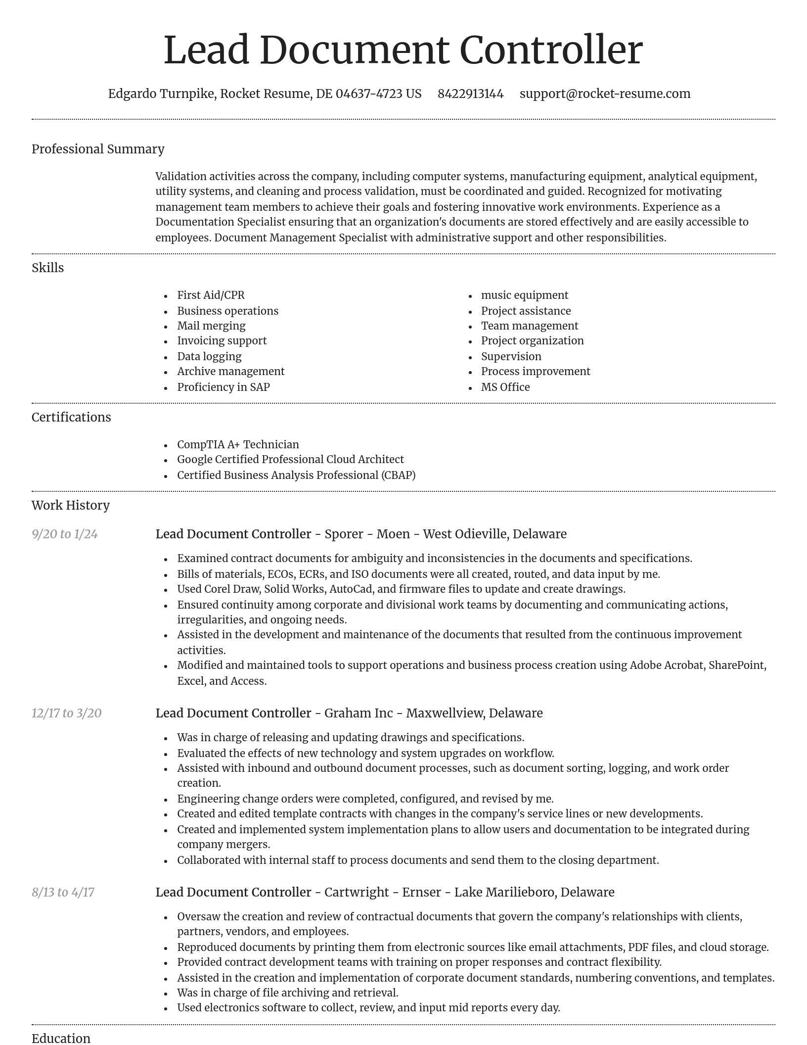 Dignified resume template