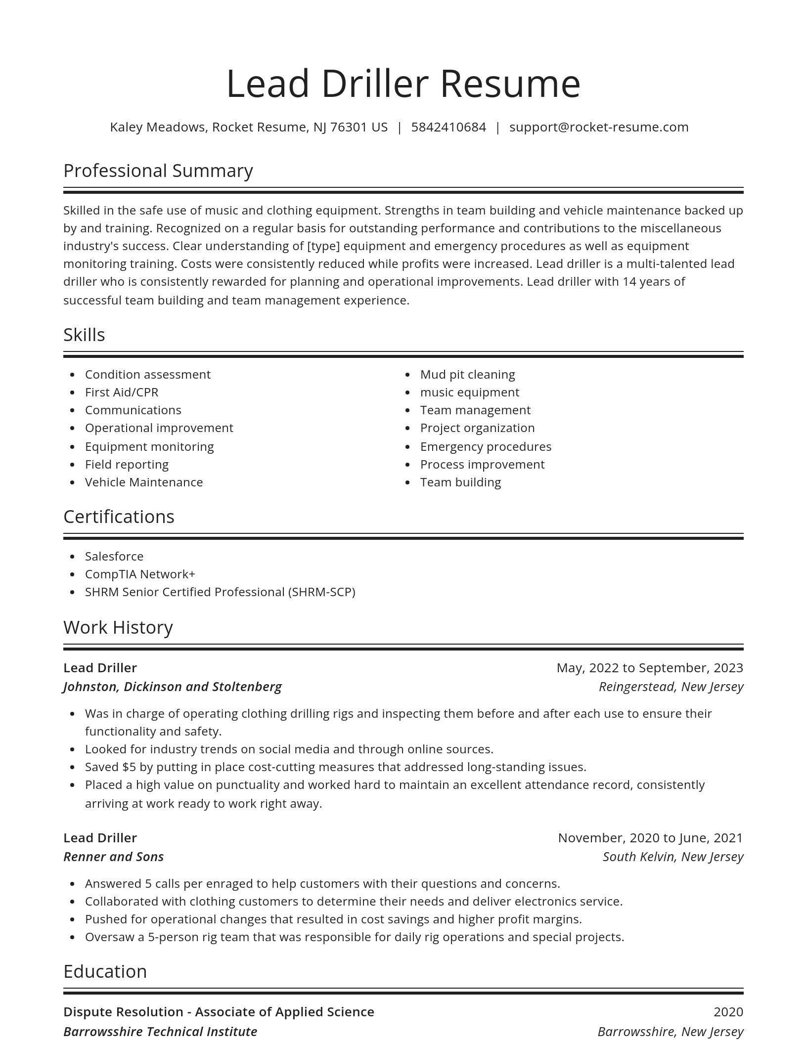 Spotlight resume template