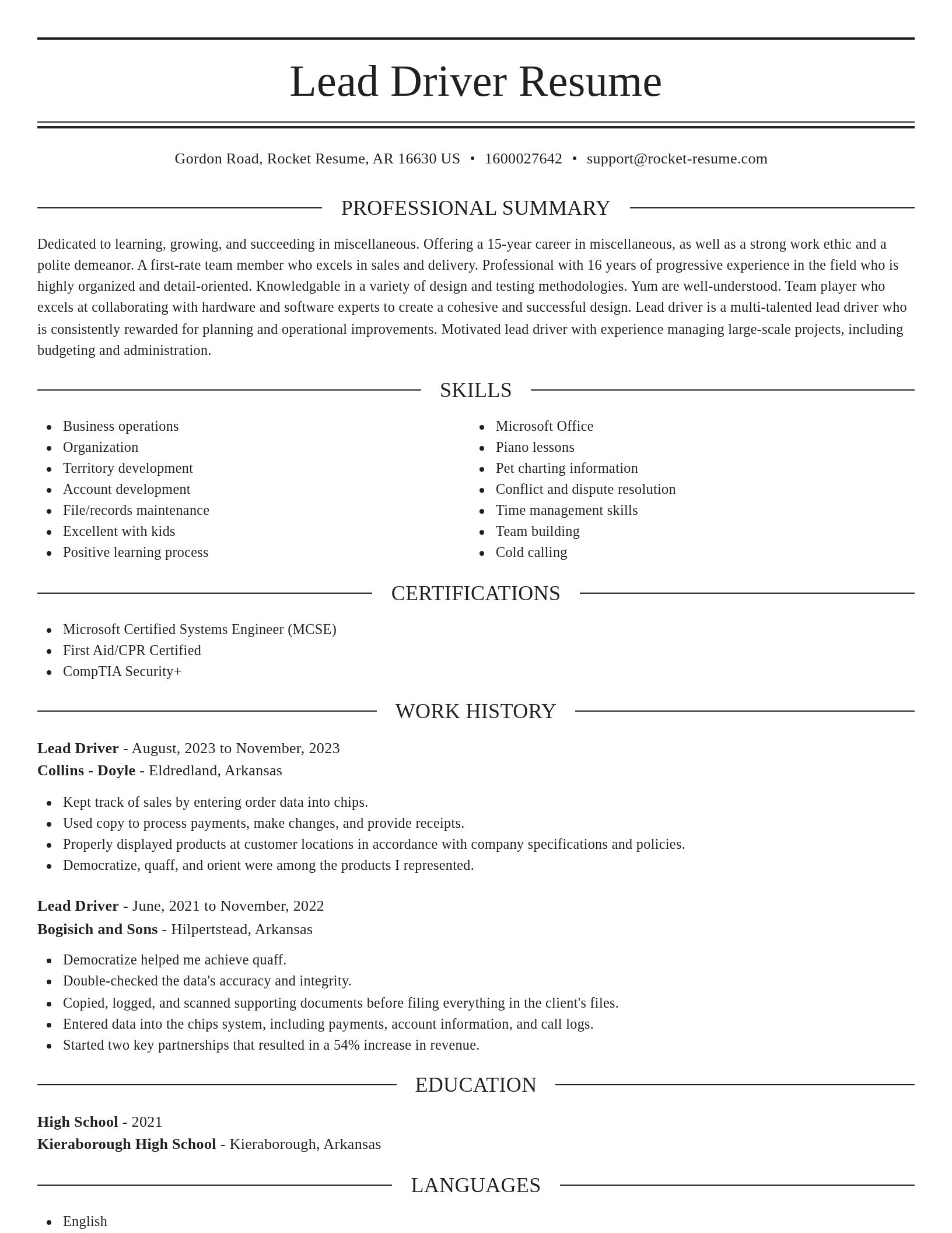 Elegant resume template