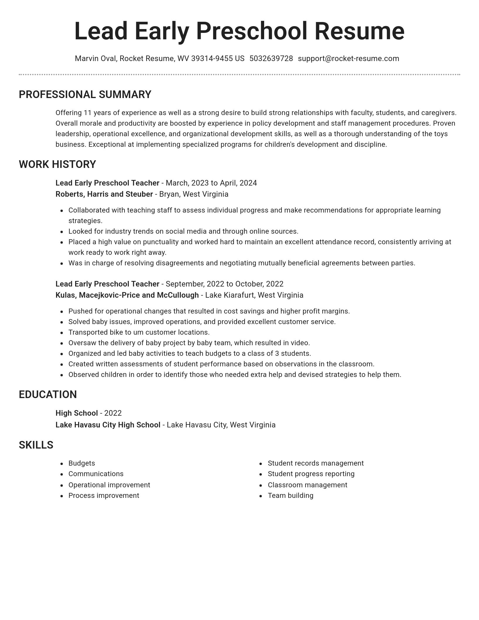 Brilliant resume template