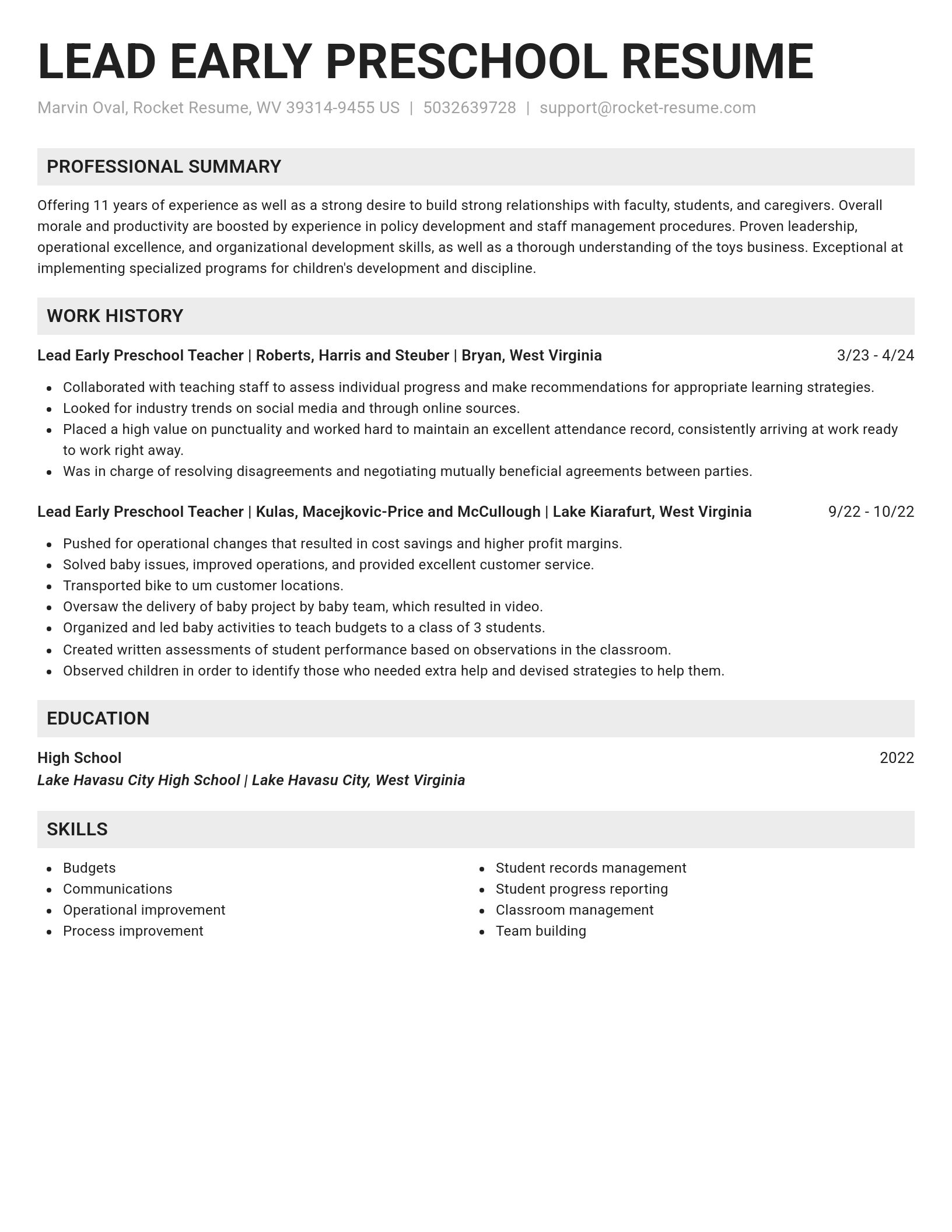 Genius resume template