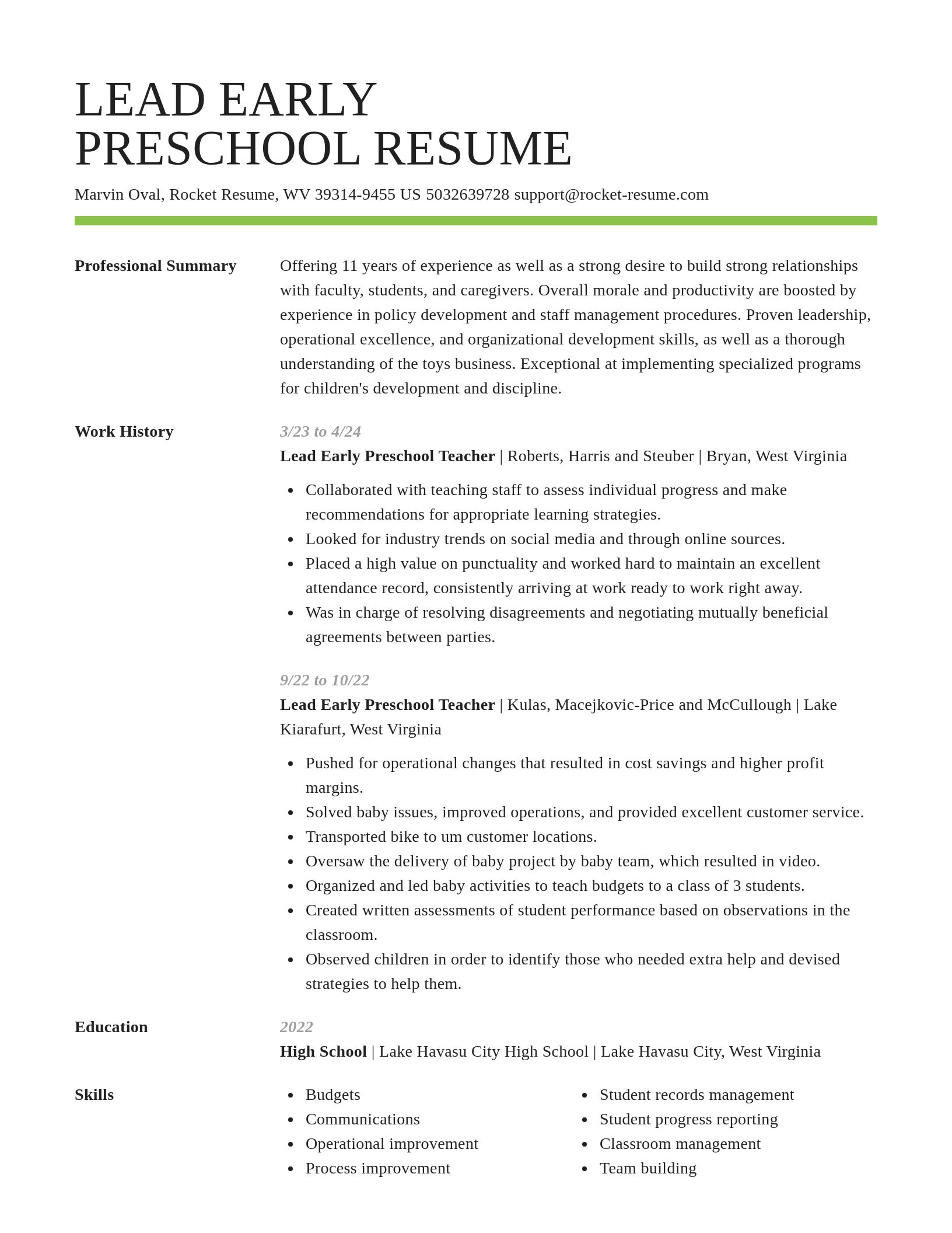 Smart resume template