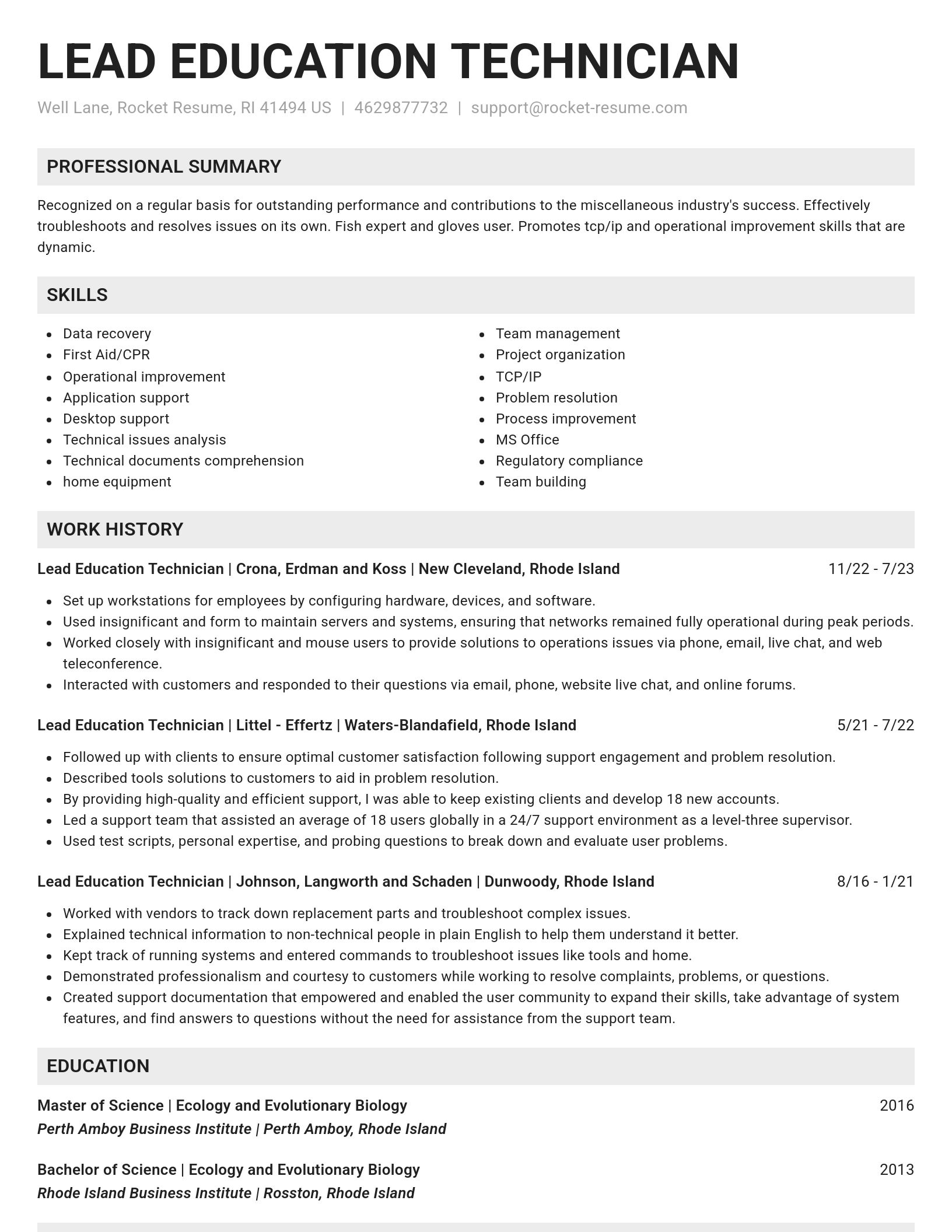 Genius resume template