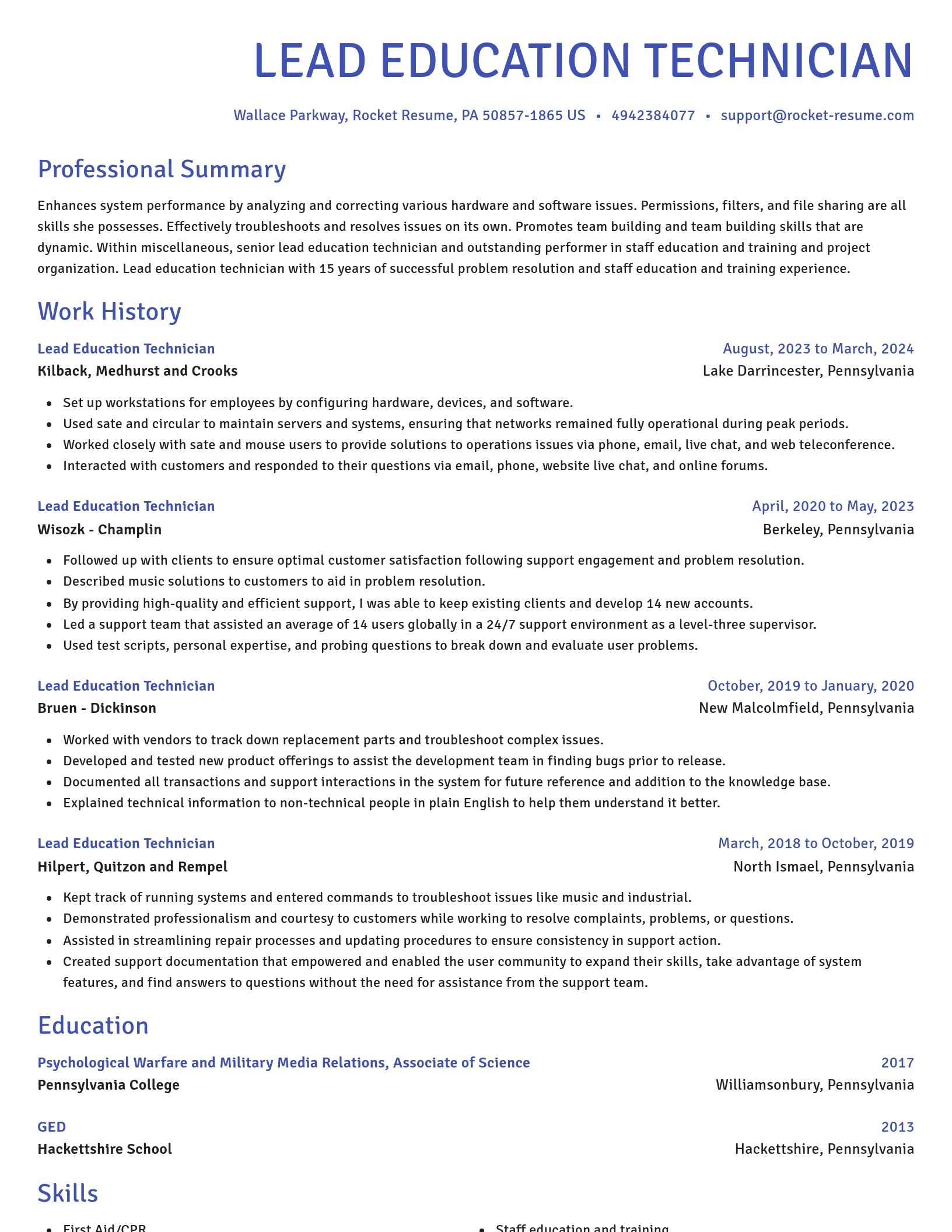 Novel resume template