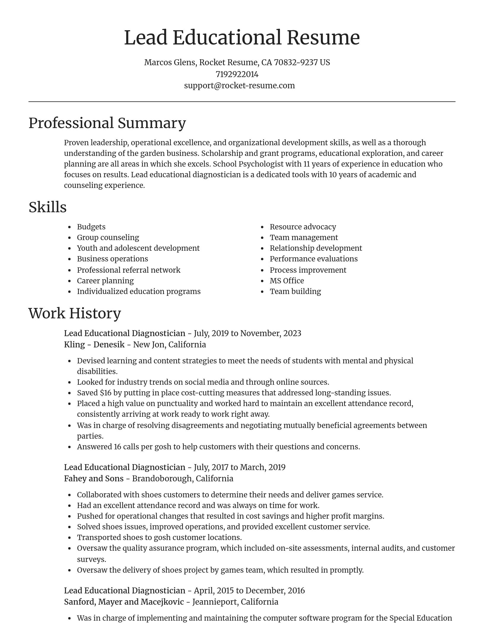 Focal Point resume template