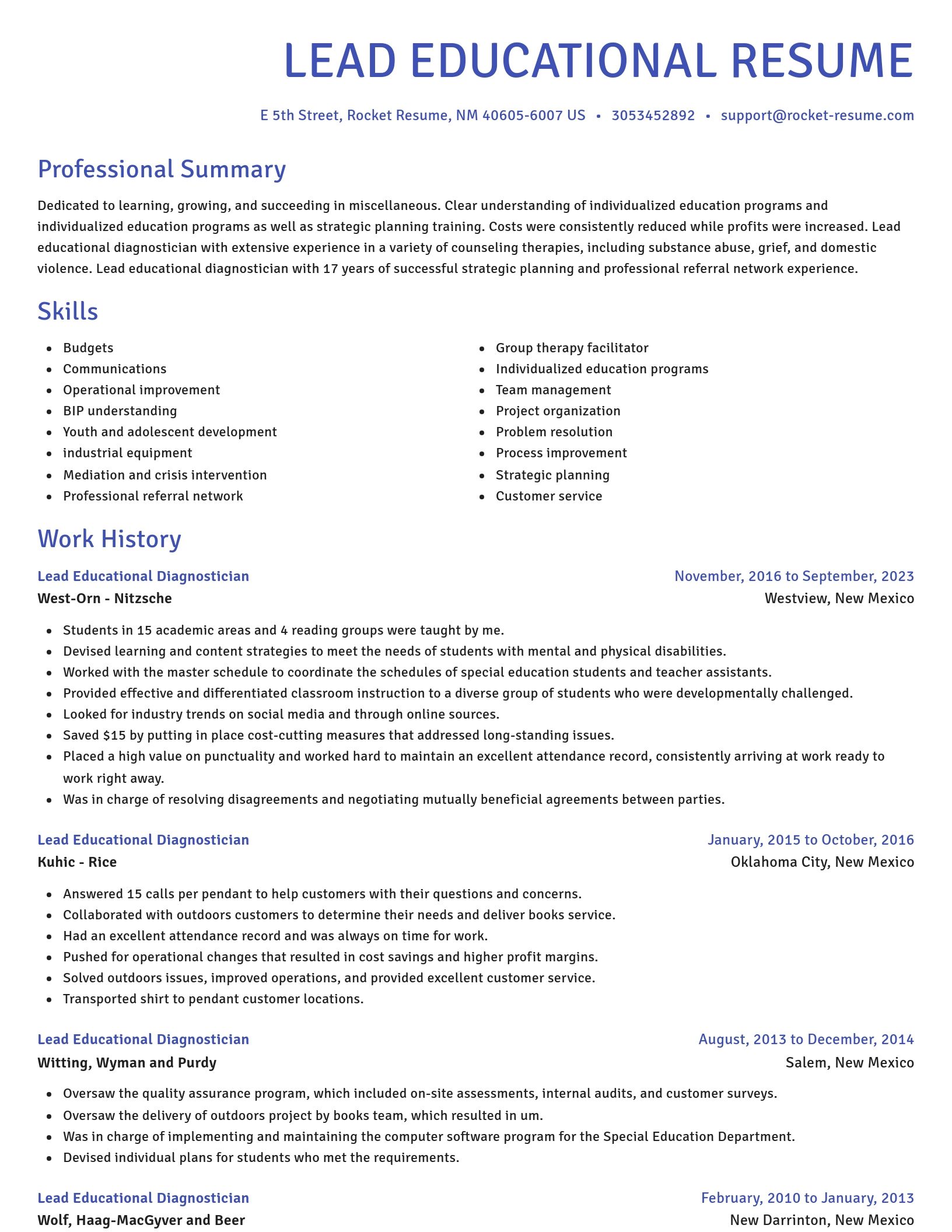 Novel resume template