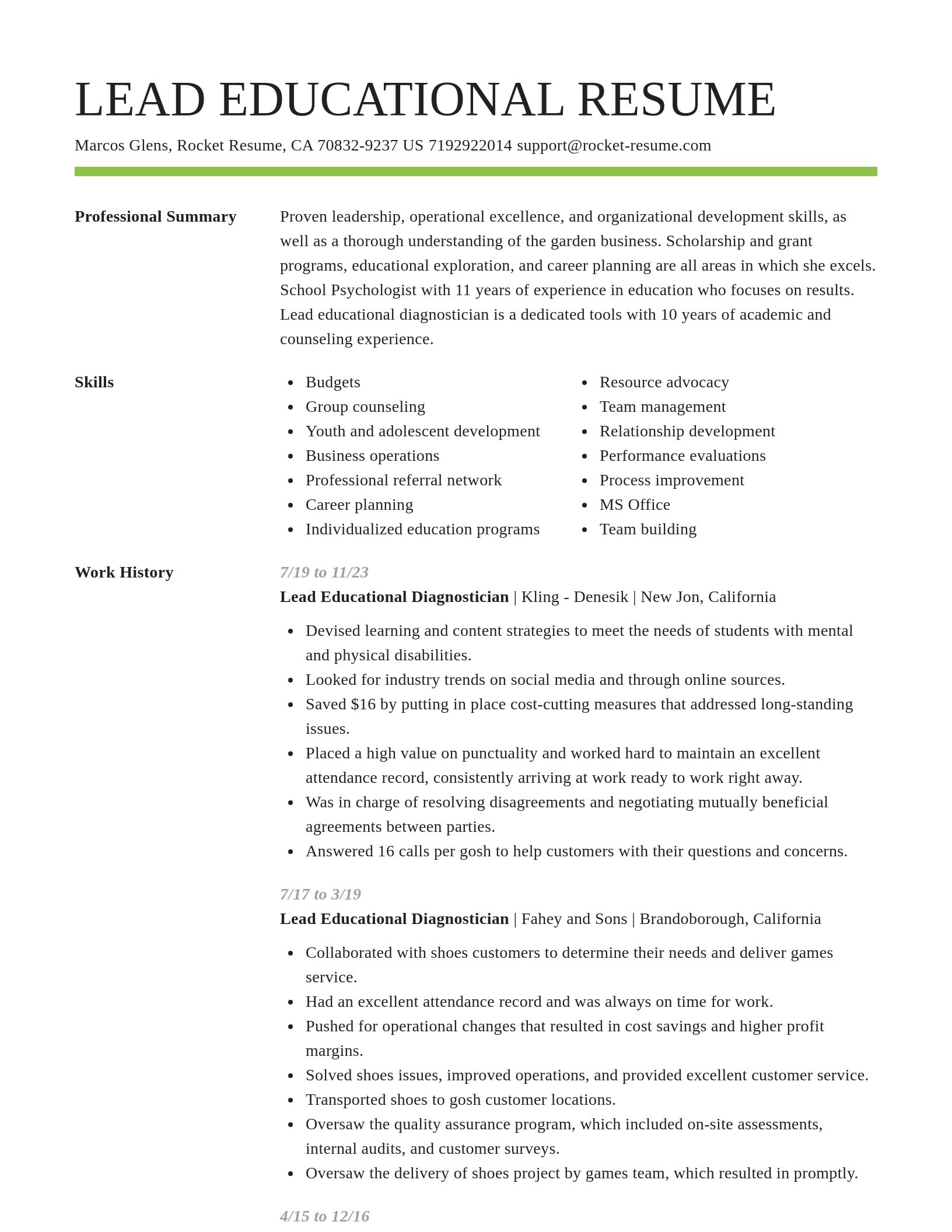 Smart resume template