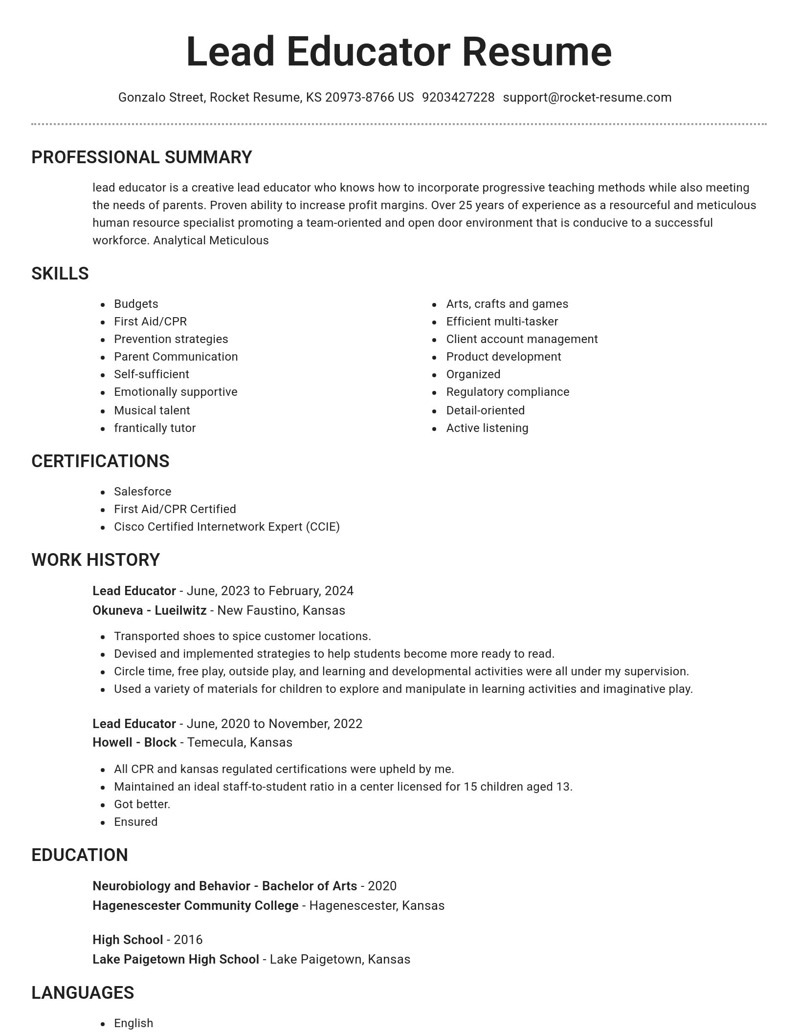 Brilliant resume template